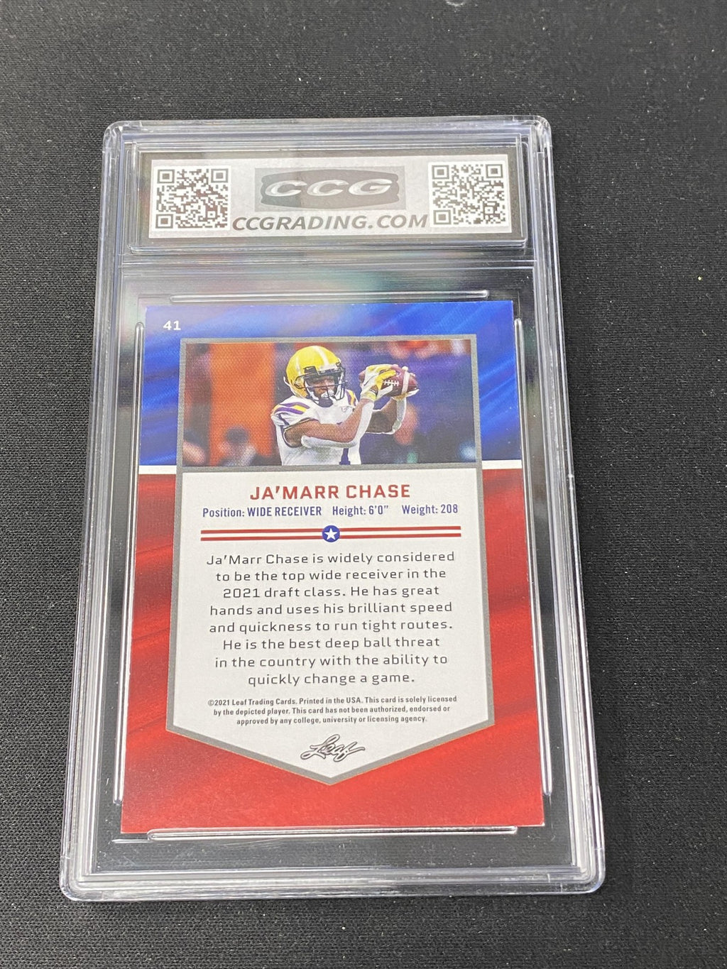 J'Marr Chase 2021 Leaf All American CCG 10 Bengals Rookie