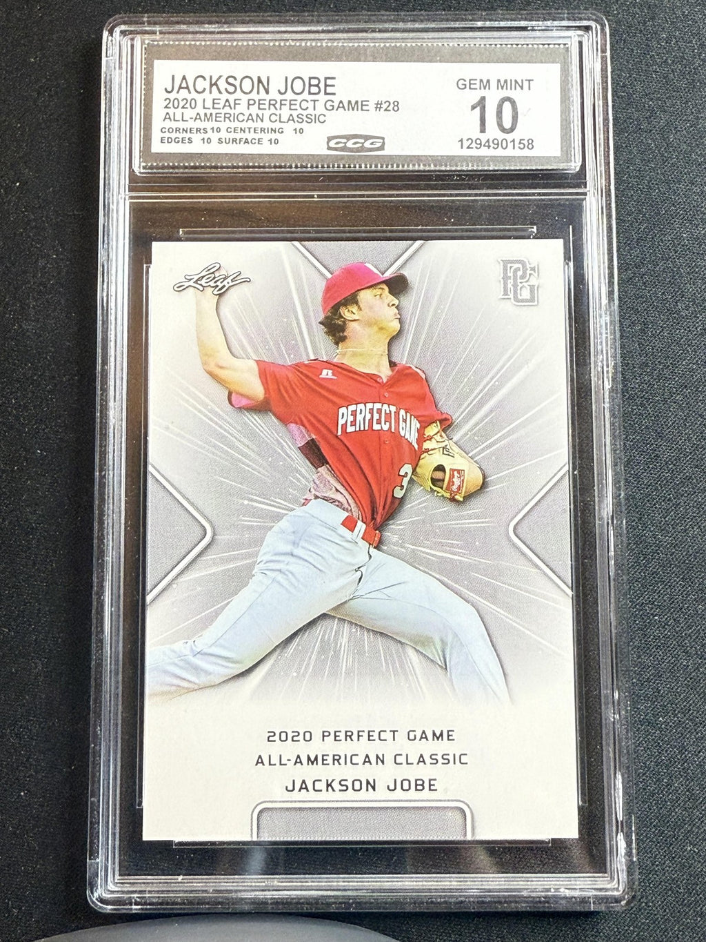 Jackson Jobe 2020 Leaf Perfect Game CCG 10 RC