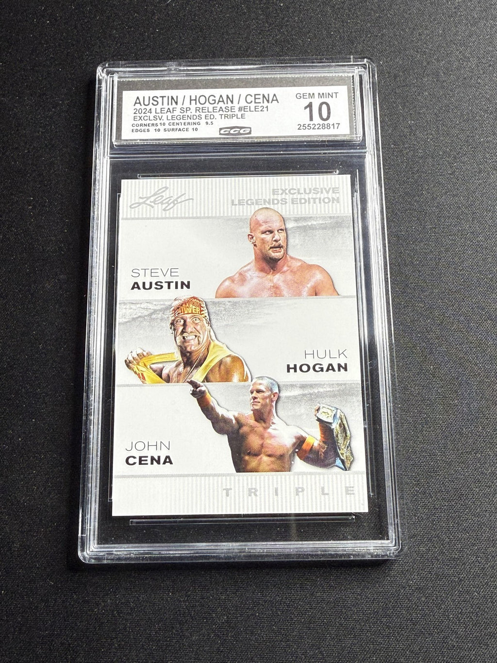 Austin / Hogan / Cena 2024 Leaf Legend Trio CCG 10