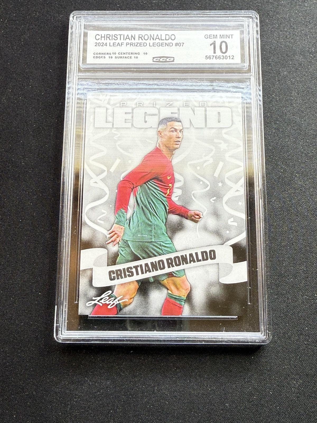 Cristiano Ronaldo 2024 Leaf Prized Legend CCG 10 RC