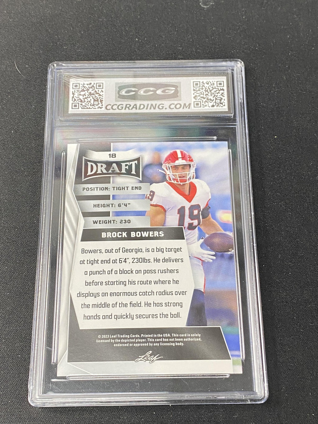 Brock Bowers 2023 Leaf Draft Rookie CCG 10 Raiders Rookie