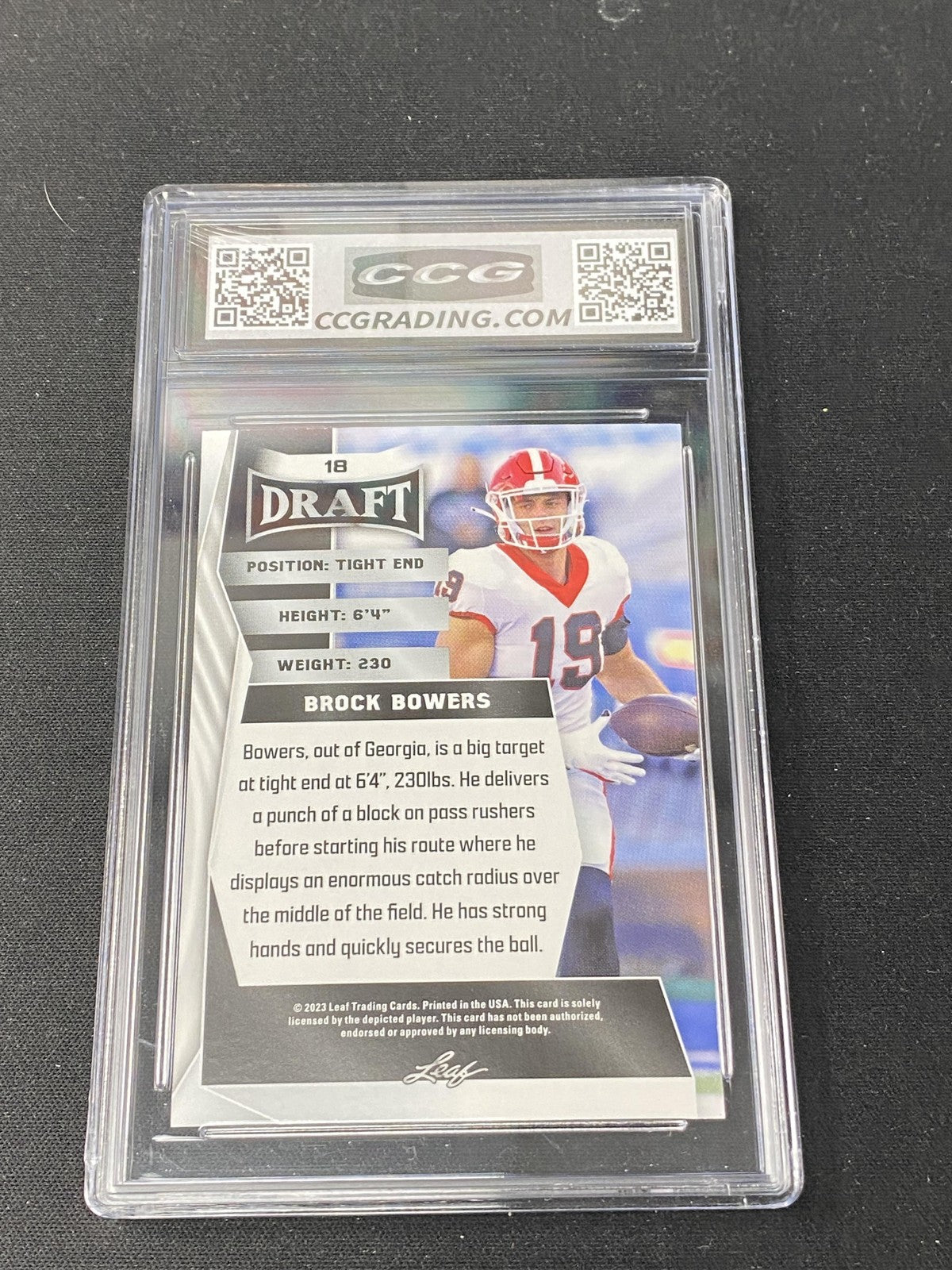 Brock Bowers 2023 Leaf Draft Rookie CCG 10 Raiders Rookie