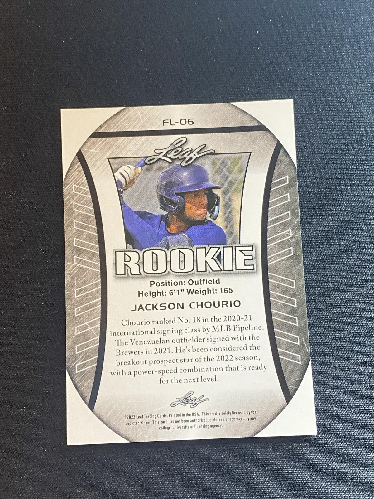 Jackson Chourio 2022 Leaf Flagship Rookie FL06 RC 10 Count Lot
