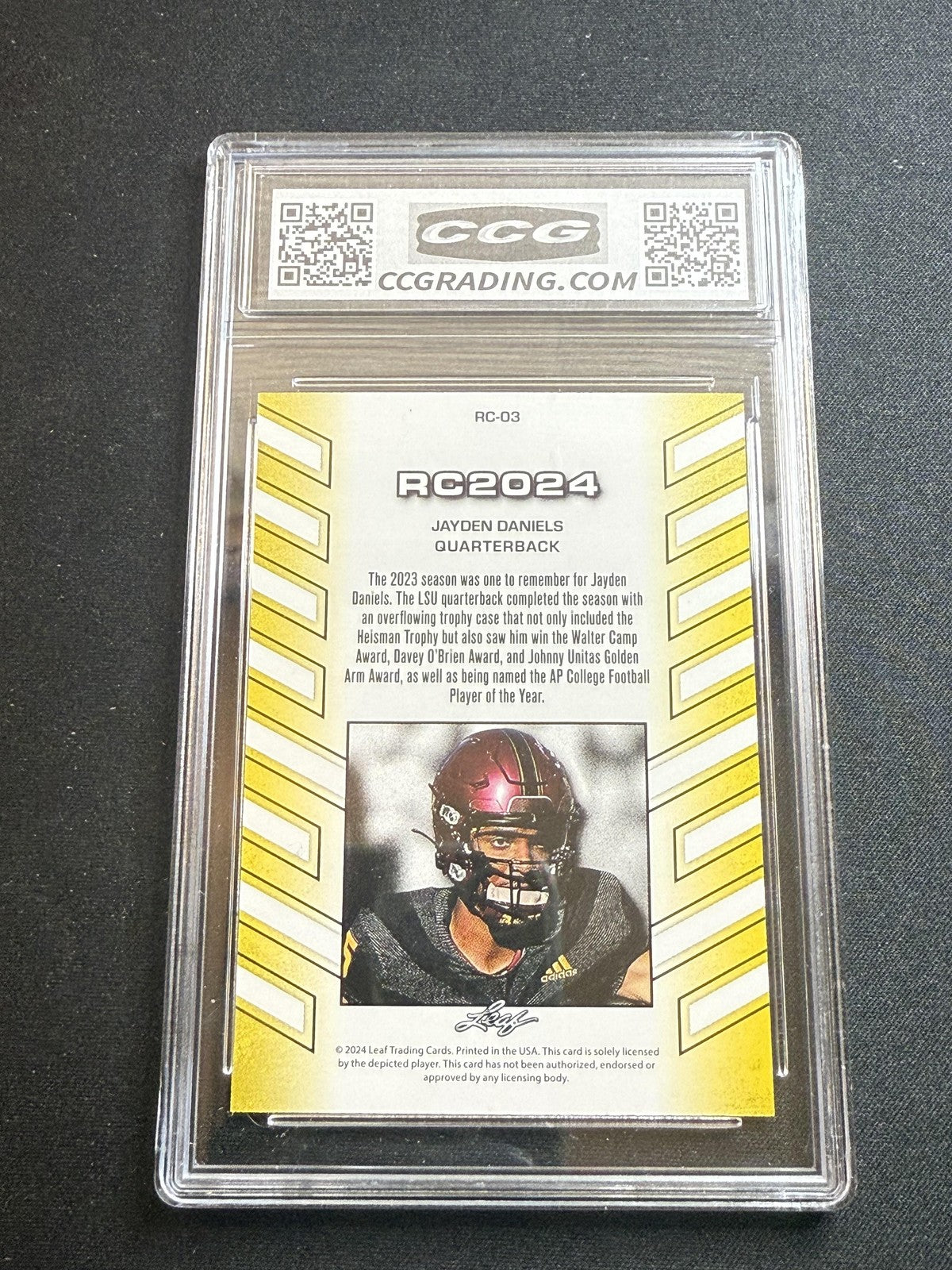 Jayden Daniels 2024 Leaf RC2024 CCG 10 Commanders Rookie