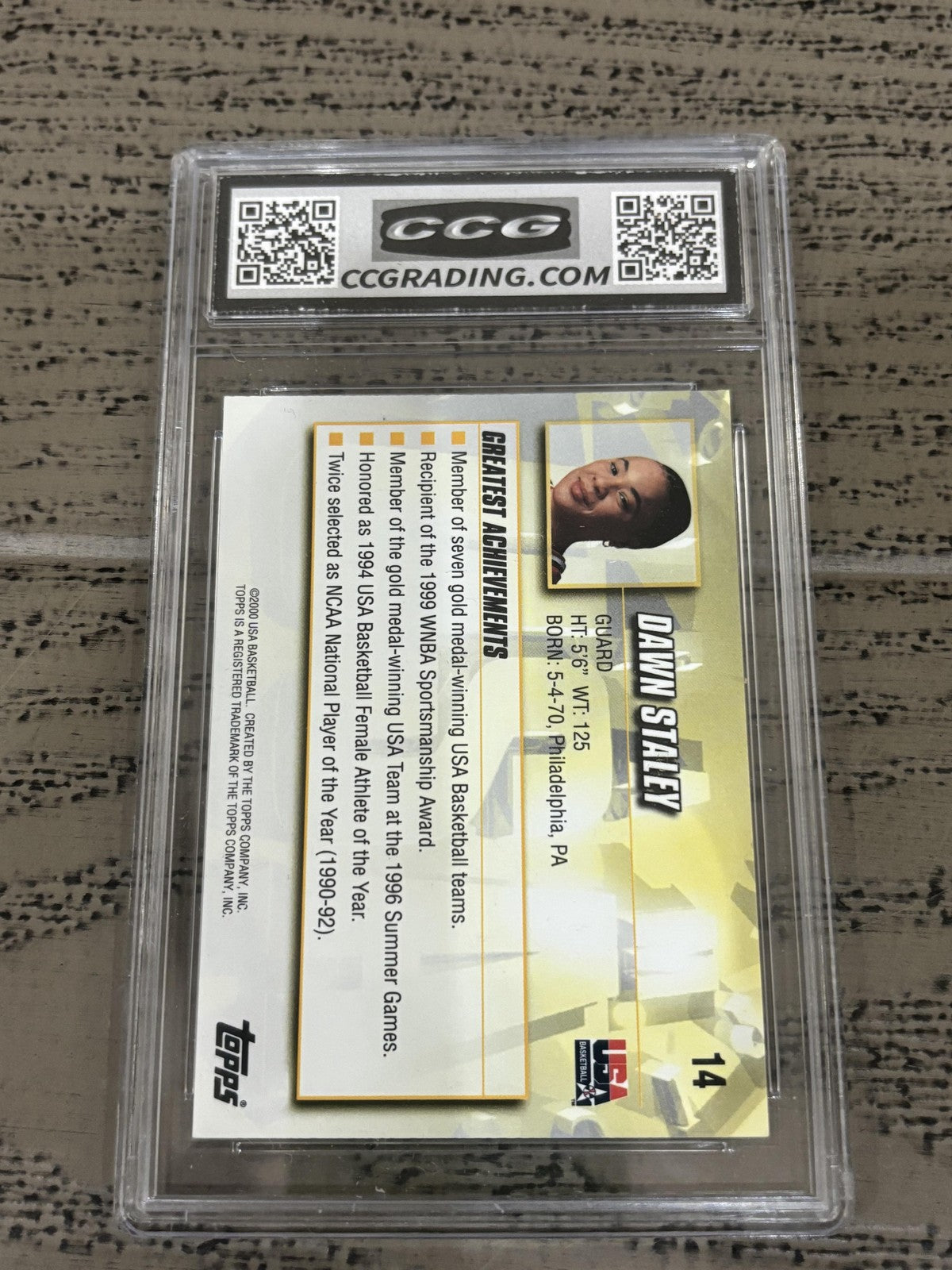 Dawn Staley 2000 Topps Team USA 14 CCG 10
