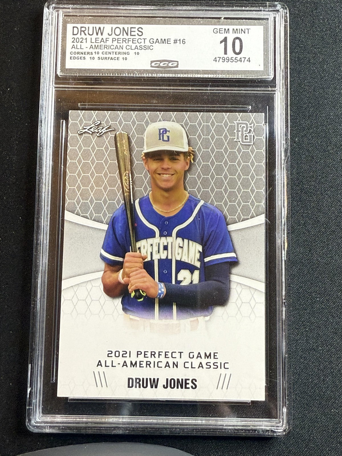 Druw Jones 2021 Leaf Perfect Game CCG 10 RC