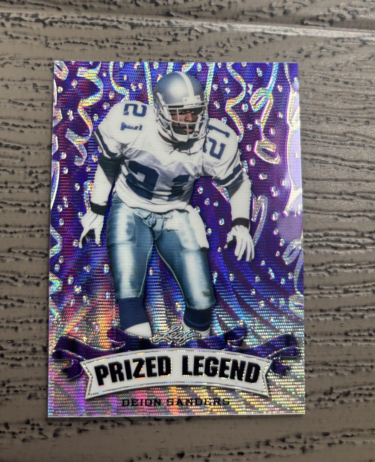 Deion Sanders 2023 Leaf Prized Legend Metal Purple /15 RC Cowboys