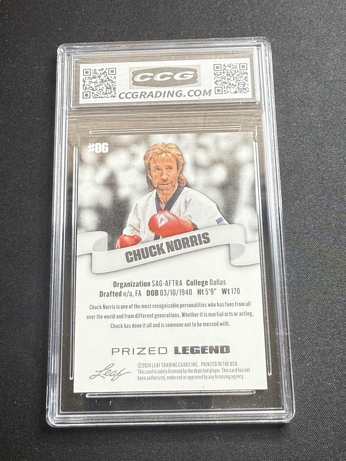 Chuck Norris 2024 Leaf Prized Legend CCG 10