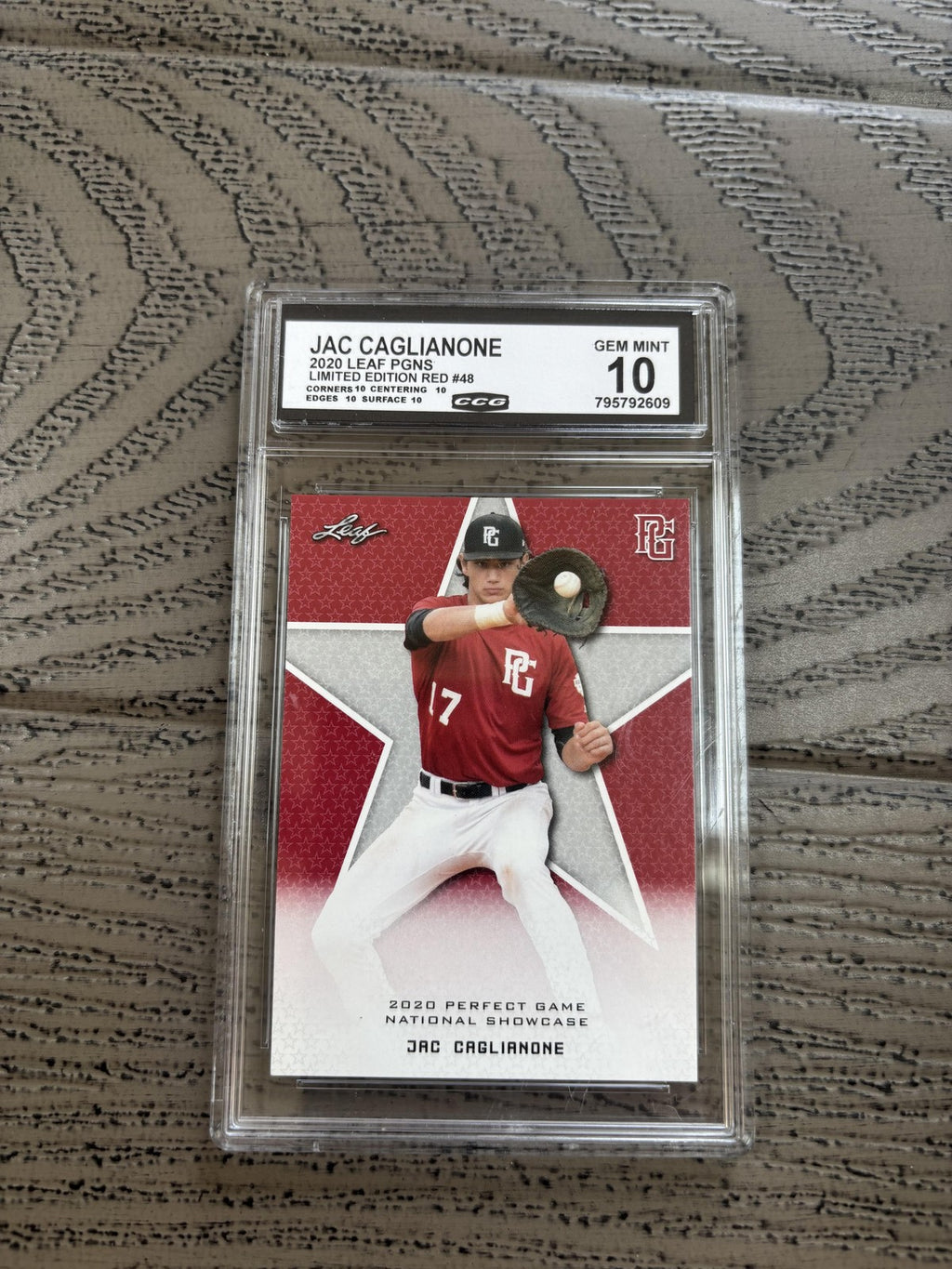 Jac Caglianone 2020 Leaf Perfect Game Red SP RARE CCG 10 Royals Rookie