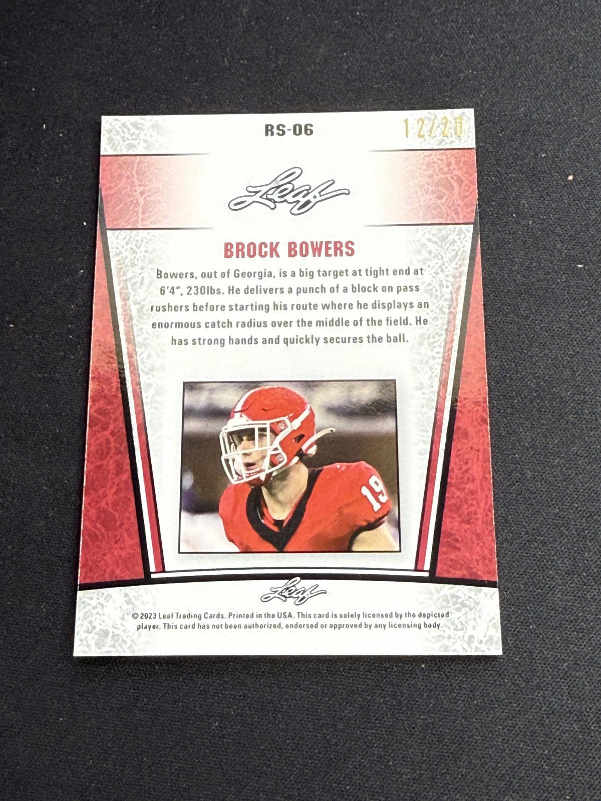 Brock Bowers 2023 Leaf Metal Rookie Blue /20 RC Raiders