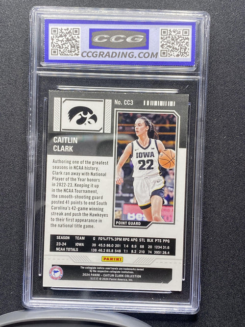 2024 Panini Caitlin Clark Collection CC3 Season Ticket CCG 10