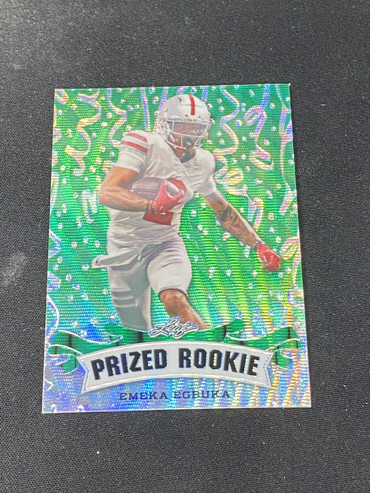 Emeka Egbuka 2023 Leaf Prized Metal Rookie Green /5 RC