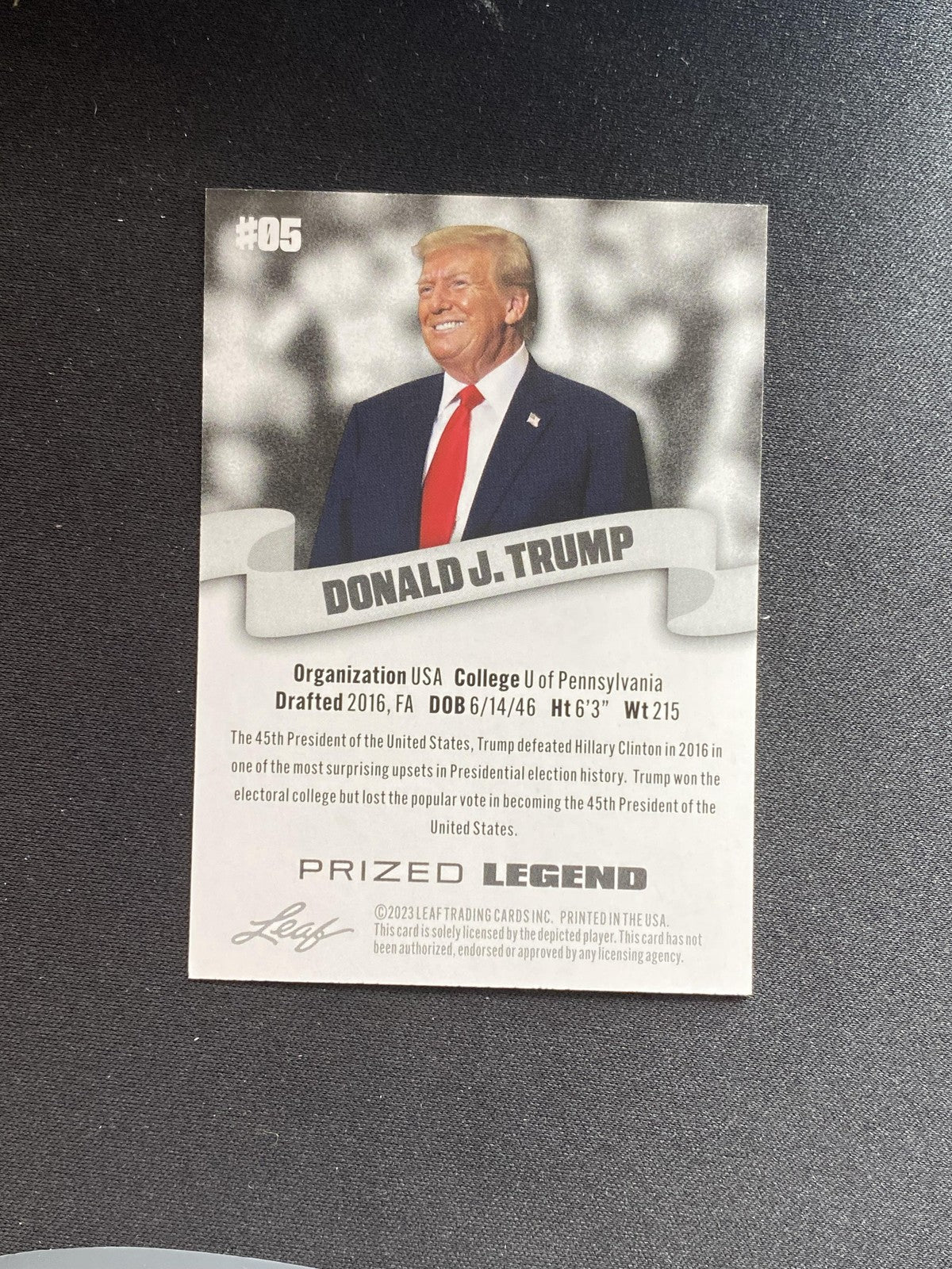 Donald Trump 2023 Leaf Prized Legends 85 RC 10 Count Lot