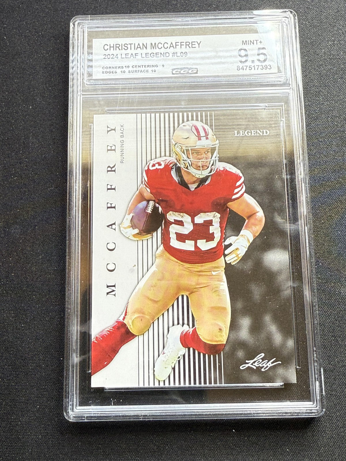 Christian McCaffrey 2024 Leaf Legend CCG 9.5 RC