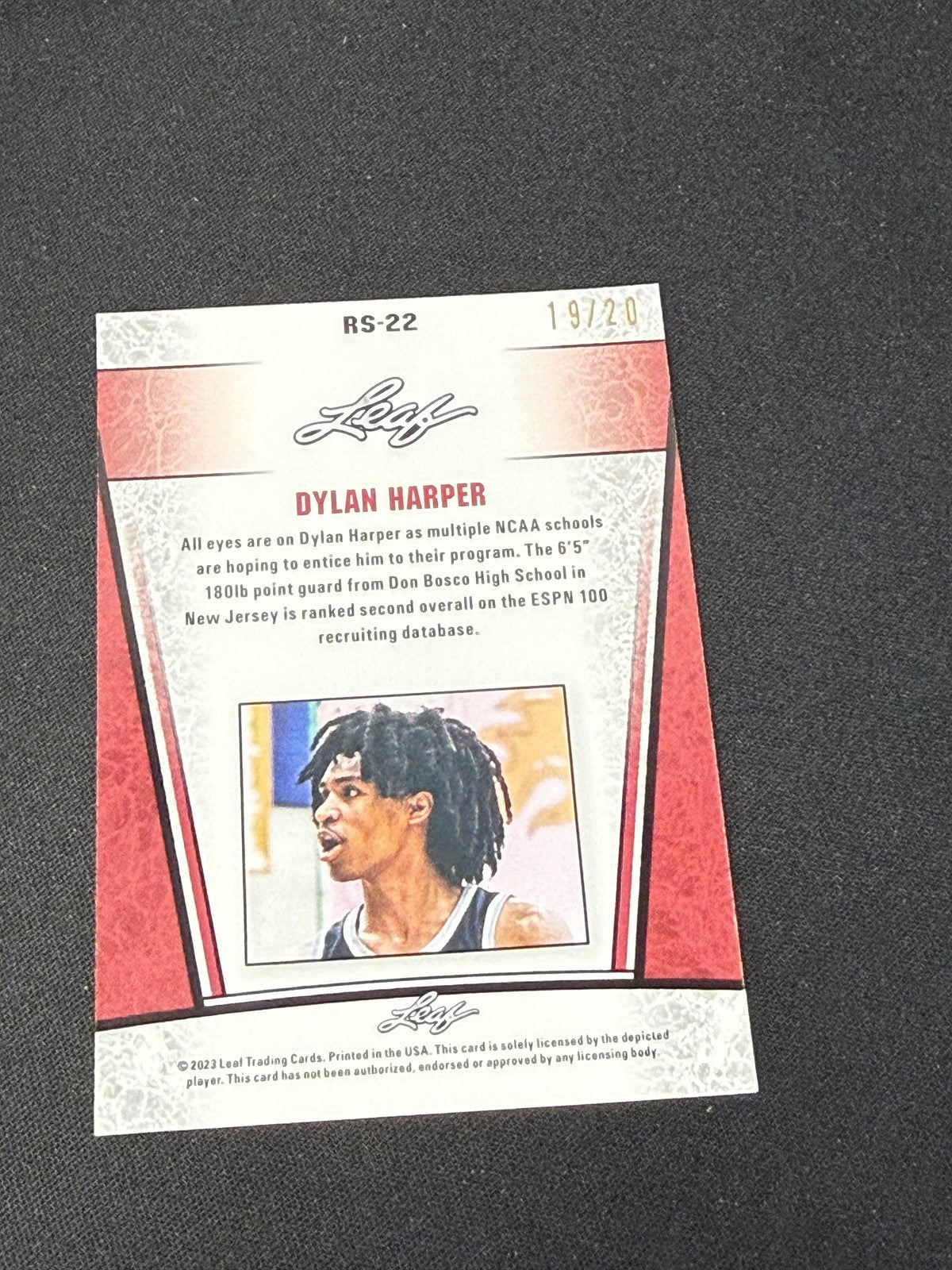 Dylan Harper 2023 Leaf Metal Rookie Blue /20 RC Spurs