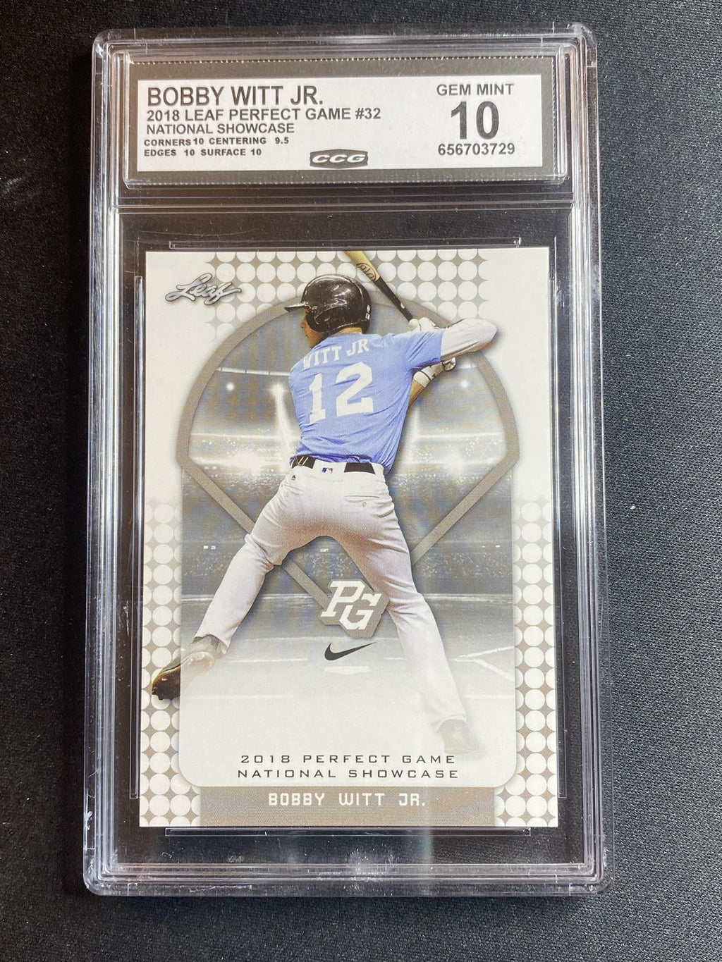 Bobby Witt Jr. 2018 Leaf Perfect Game 32 National Showcase CCG 10 RC