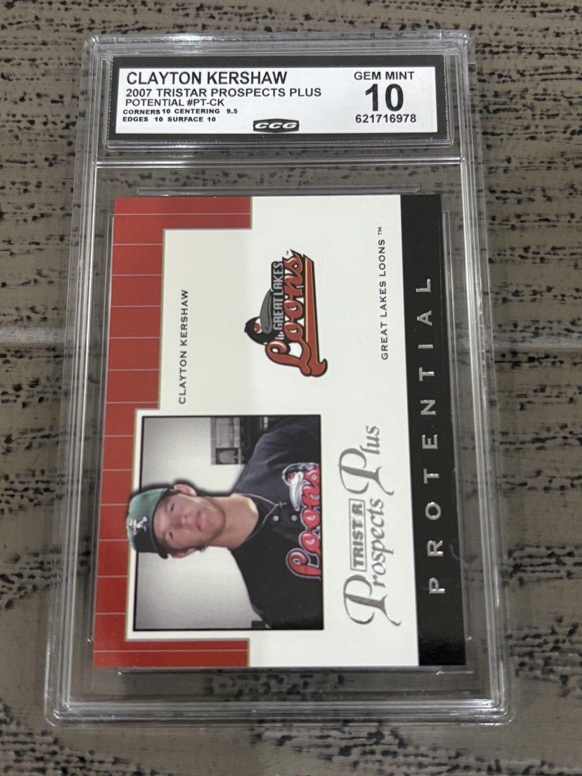 Clayton Kershaw 2007 Tristar Prospects Plus CCG 10 RC