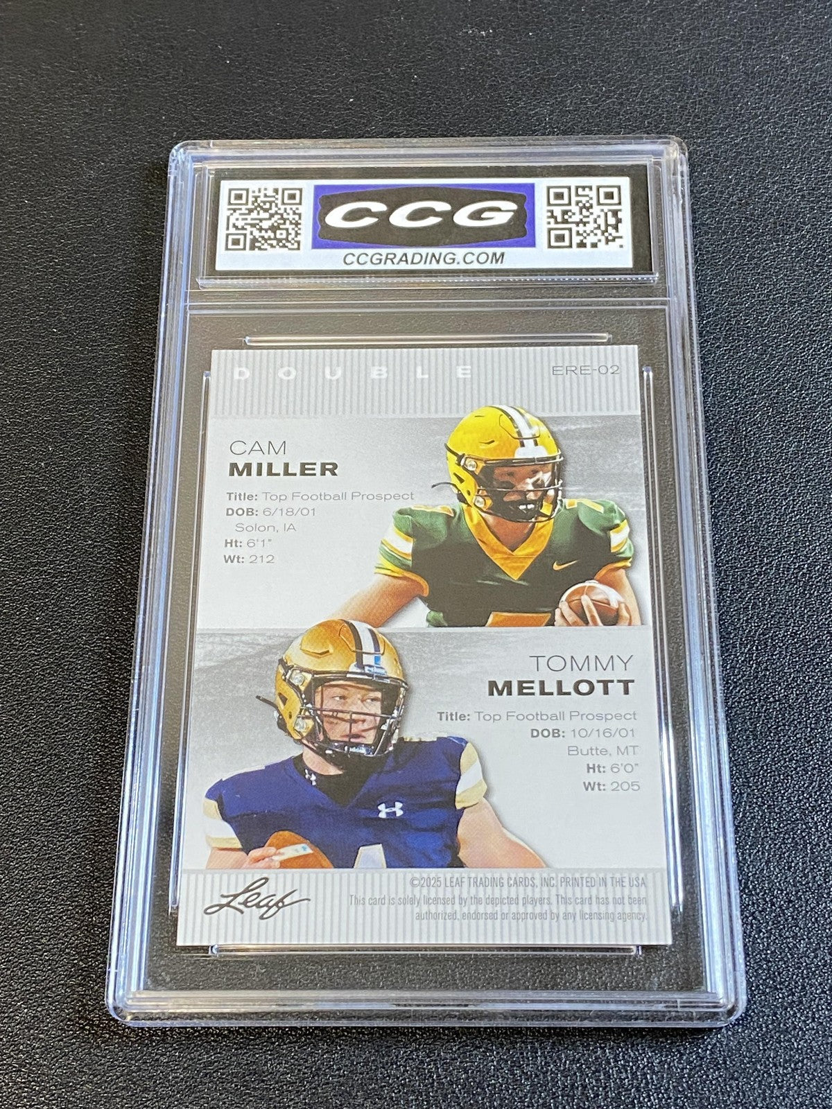 Cam Miller Tommy Mellott 2025 Leaf Rookie Dual FCS CCG 10