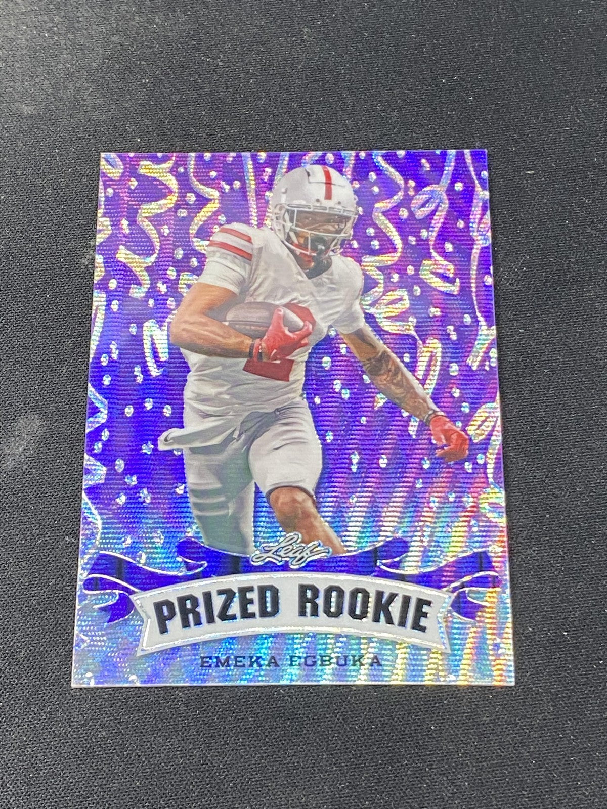 Emeka Egbuka 2023 Leaf Prized Metal Rookie Purple /15 RC