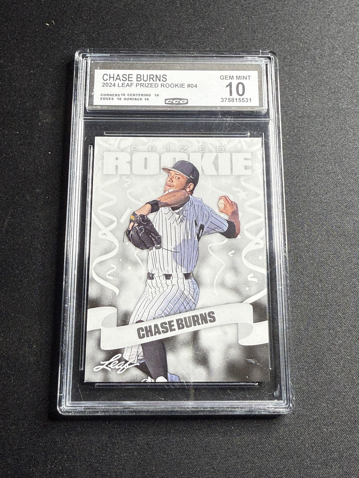 Chase Burns 2024 Leaf Prized Rookie CCG 10