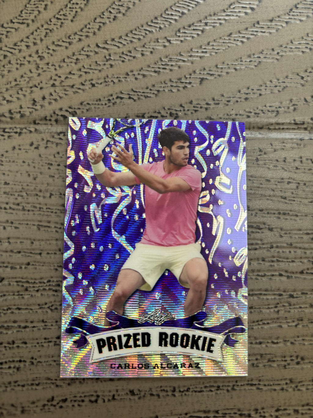 Carlos Alcaraz 2023 Leaf Prized Metal Rookie Purple /15 RC
