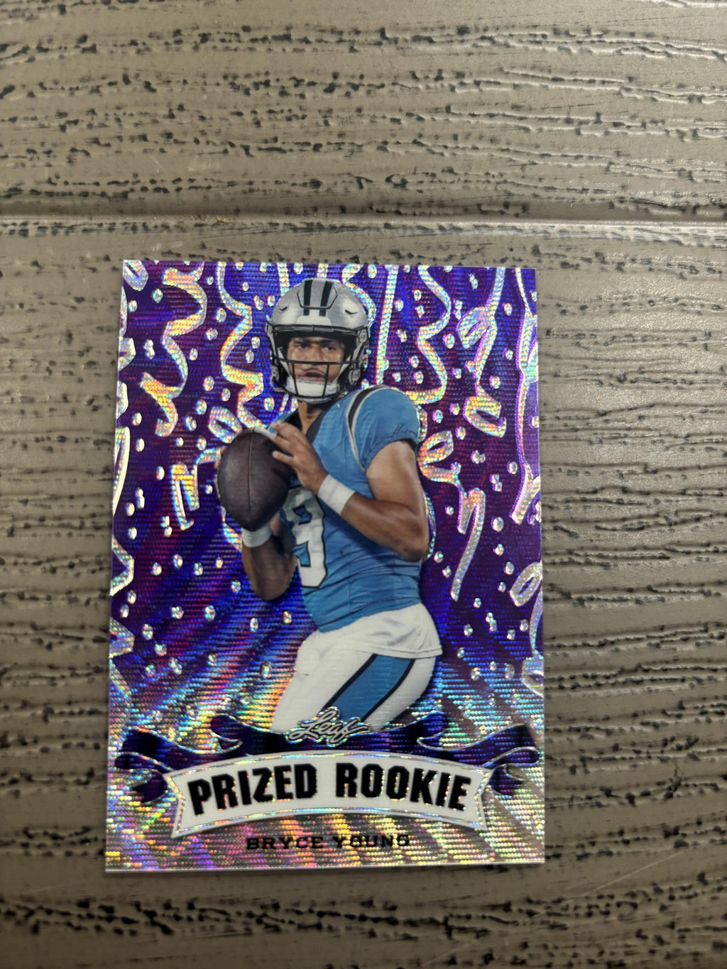 Bryce Young 2023 Leaf Prized Metal Rookie Purple /15 RC Panthers