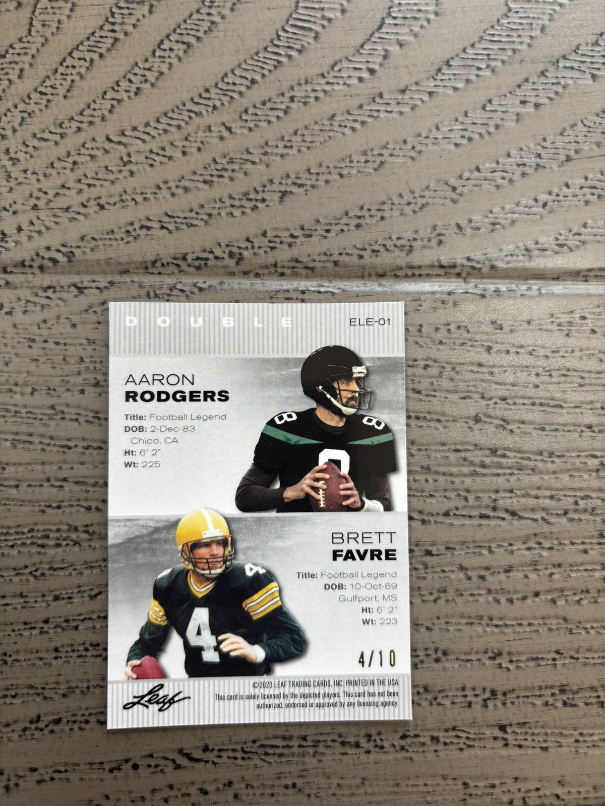 Aaron Rodgers / Brett Farve 2024 Leaf Metal Dual Pink /10 RC Packers