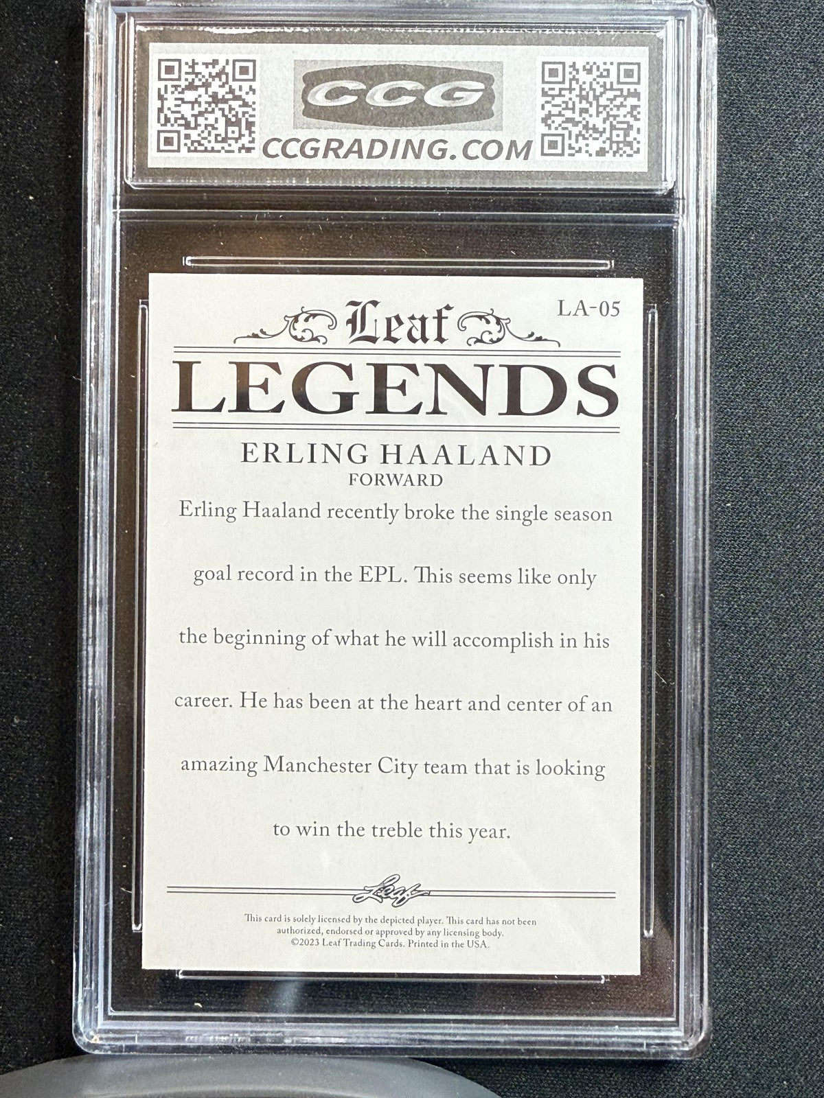 Erling Haaland 2023 Leaf Legends Achievements CCG 10 RC
