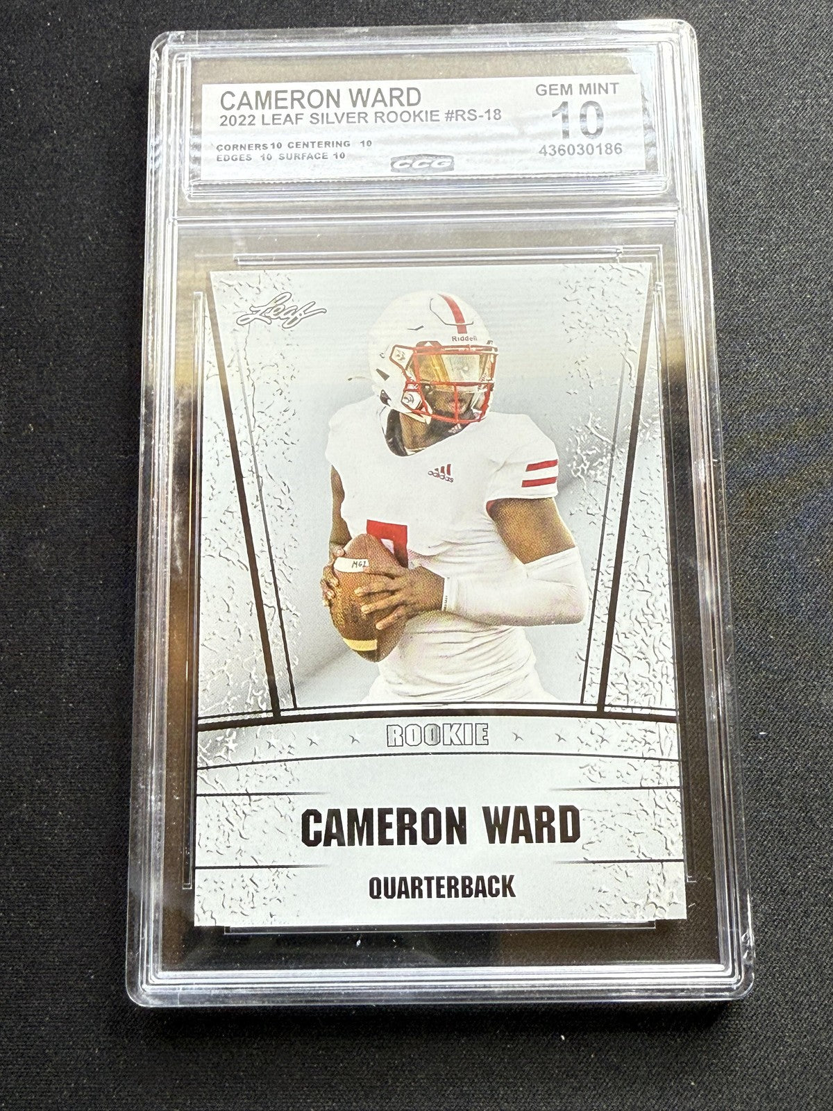 Cameron Ward 2022 Leaf Silver Rookie Orange Refractor CCG 10 RC