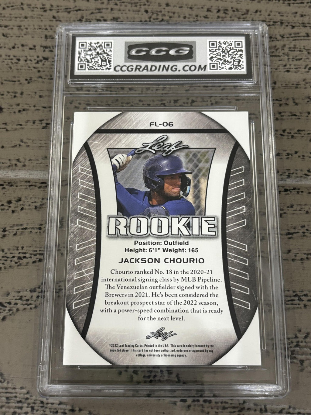 Jackson Chourio 2022 Leaf Flag CCG 10 RC