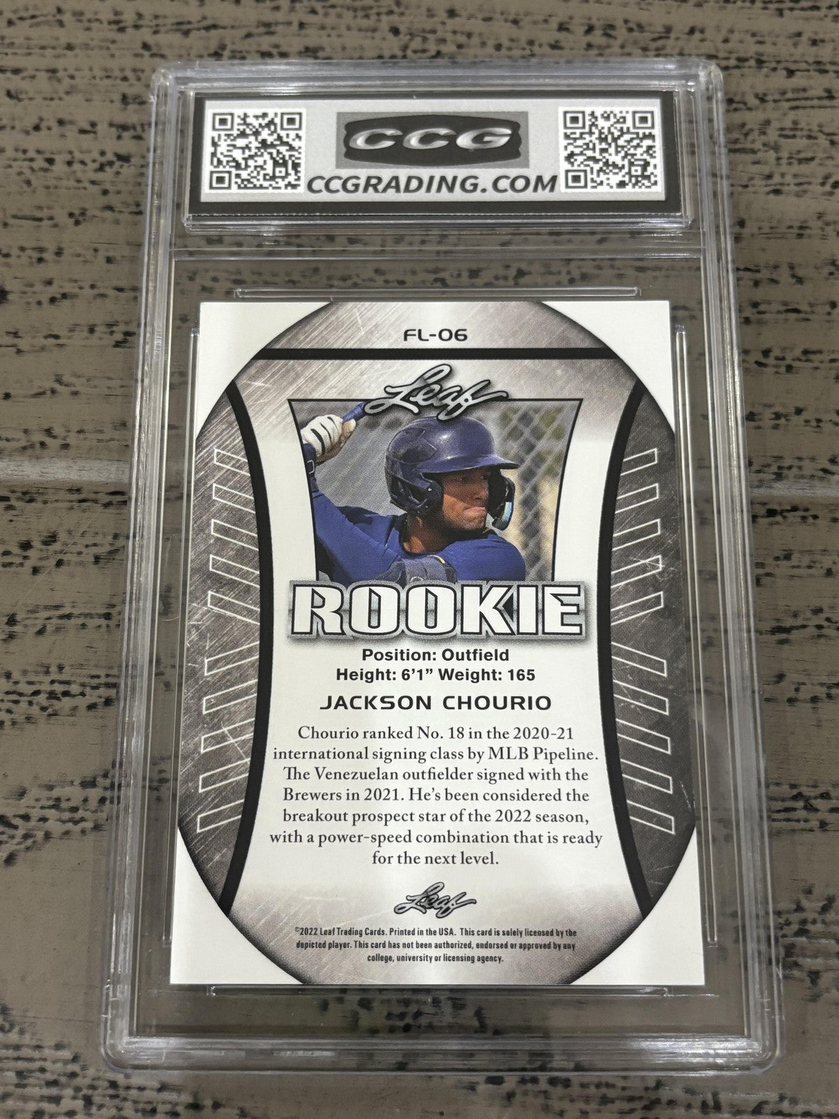 Jackson Chourio 2022 Leaf Flag CCG 10 RC