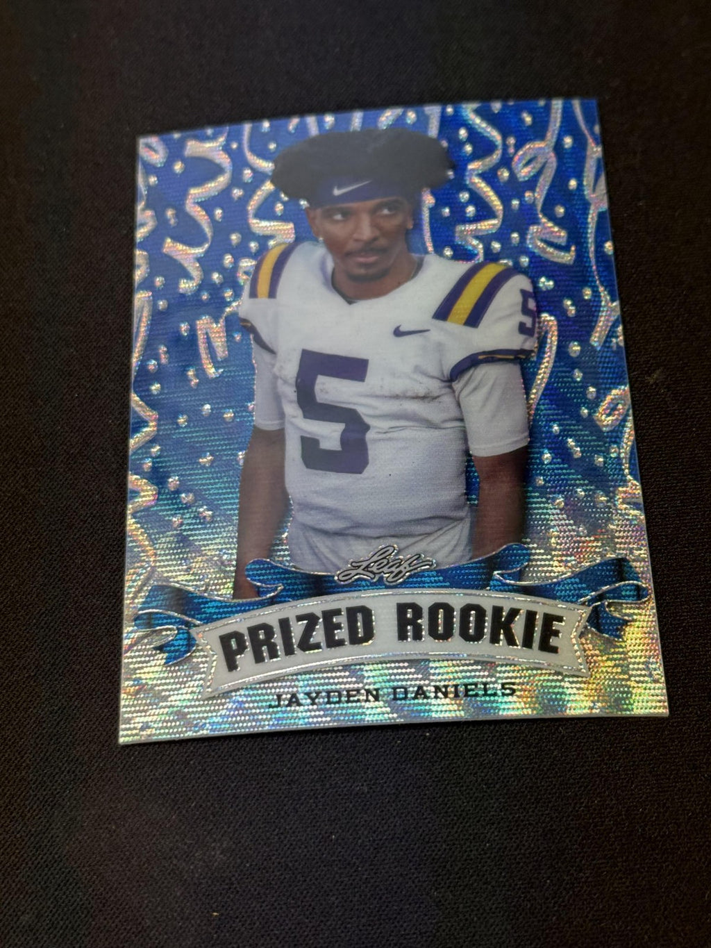Jayden Daniels 2024 LEAF Prized Metal Rookie Blue /20 RC Commanders