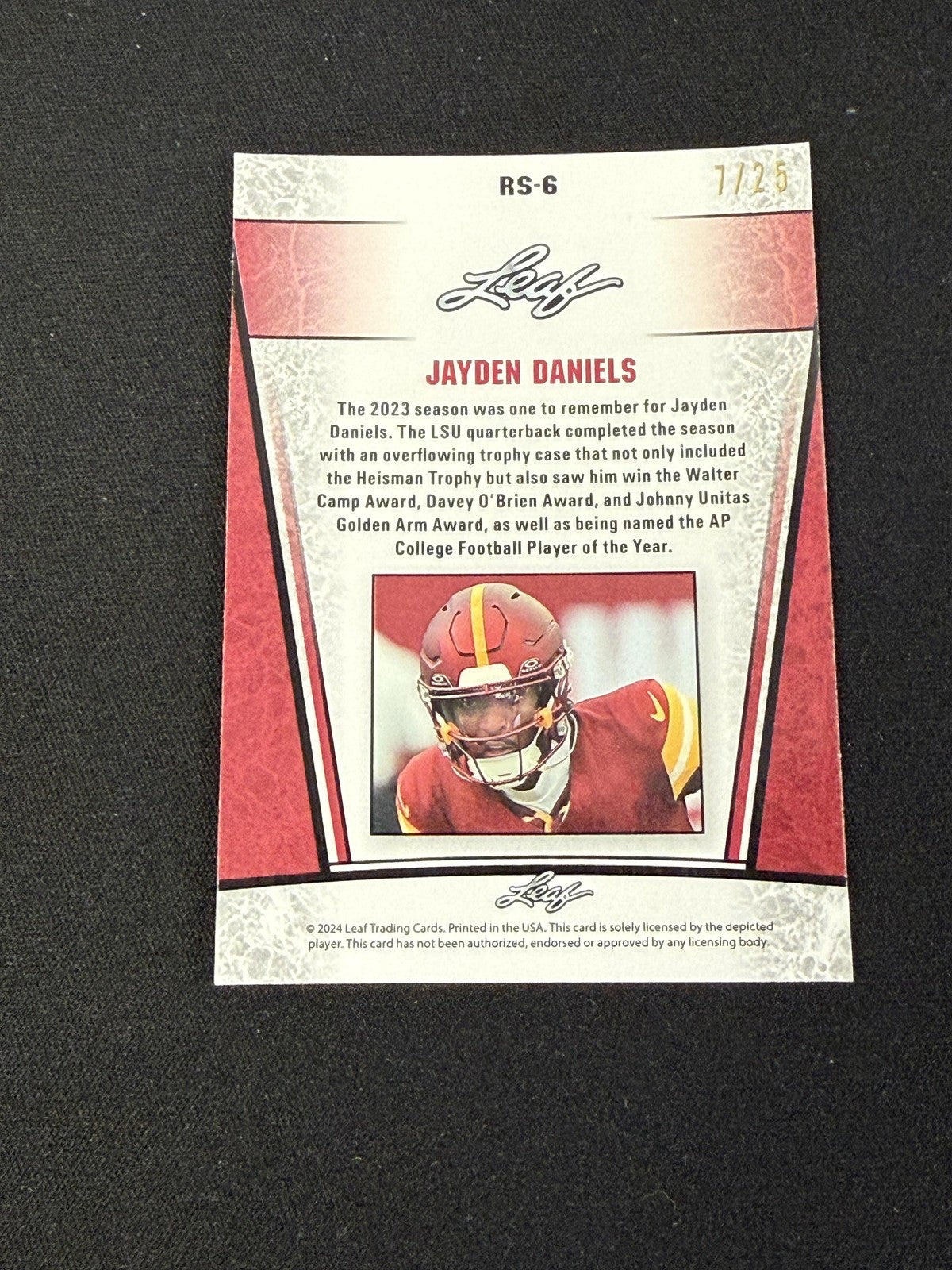 Jayden Daniels 2024 Leaf Metal Rookie Silver /25 RC Washington Commanders