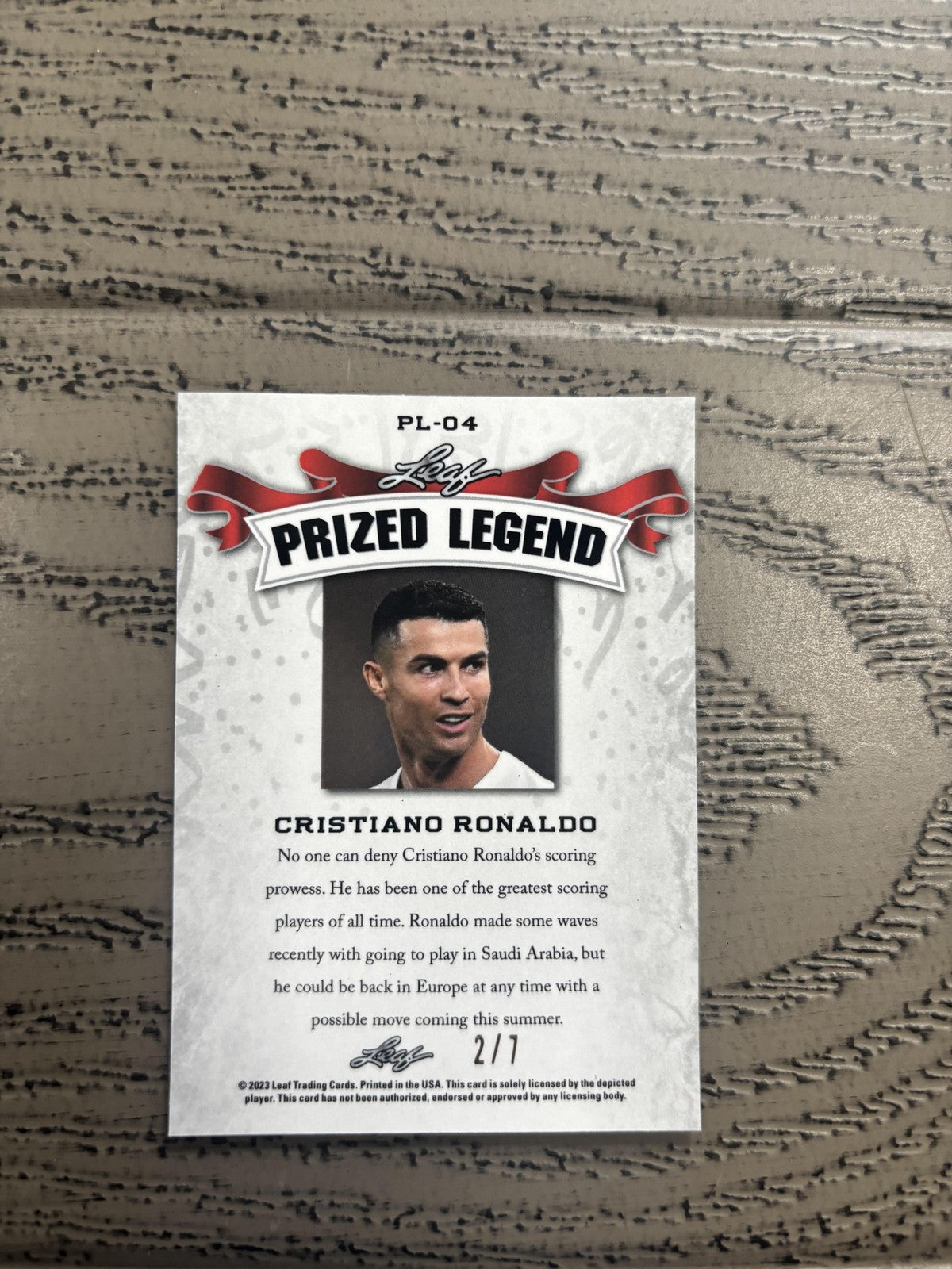 Cristiano Ronaldo 2023 Leaf Prized Legend Metal Black /7 RC Portugal