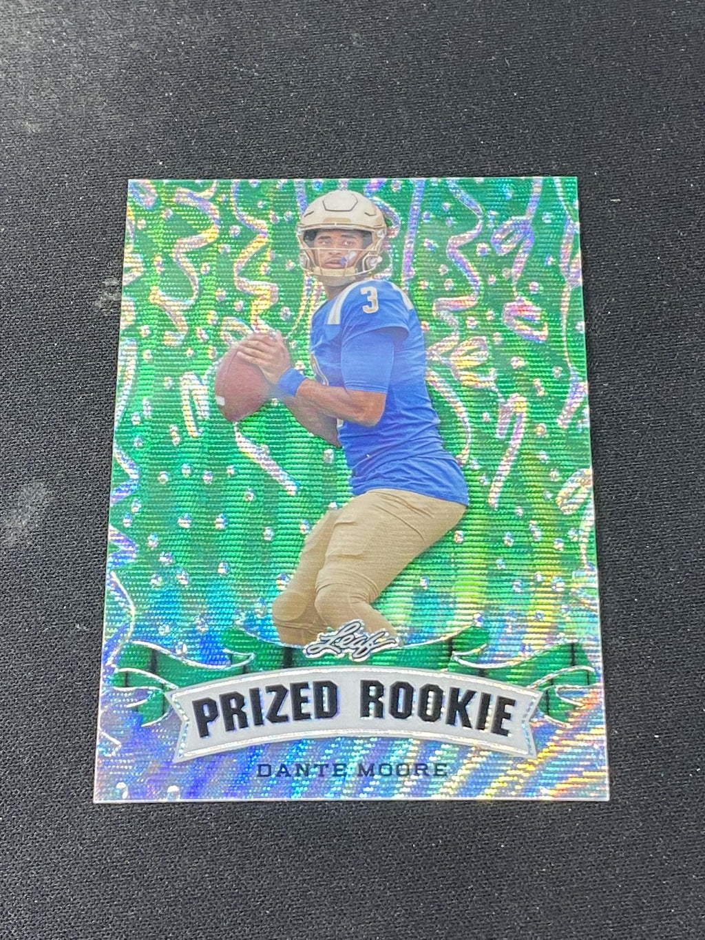 Dante Moore 2023 Leaf Prized Metal Rookie Green \5 RC