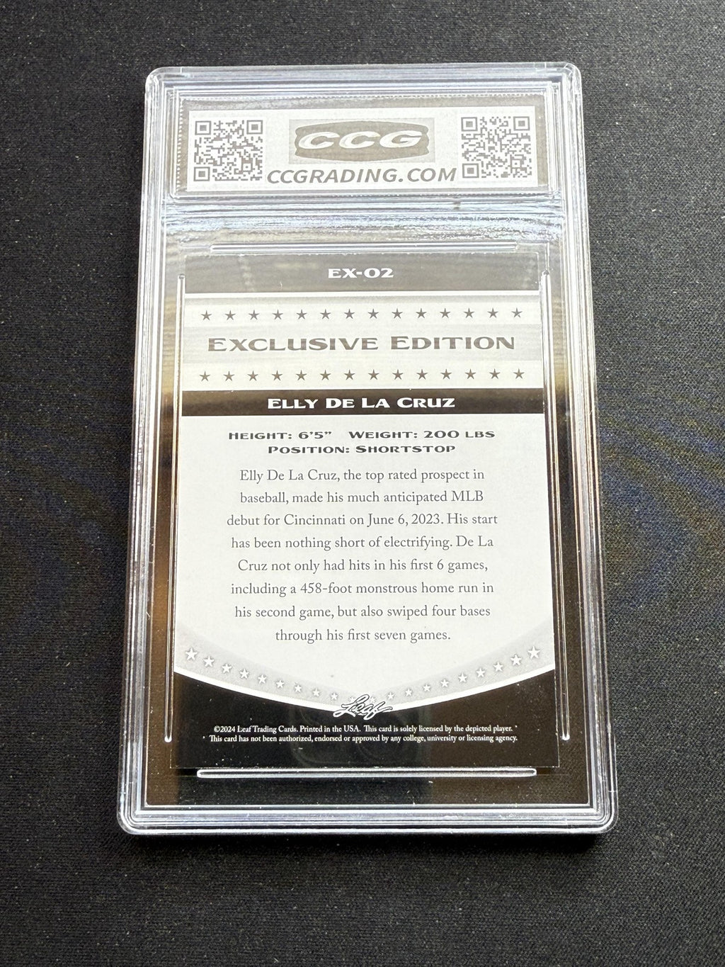 Elly De La Cruz 2024 Leaf Exclusive Edition CCG 9.5 RC