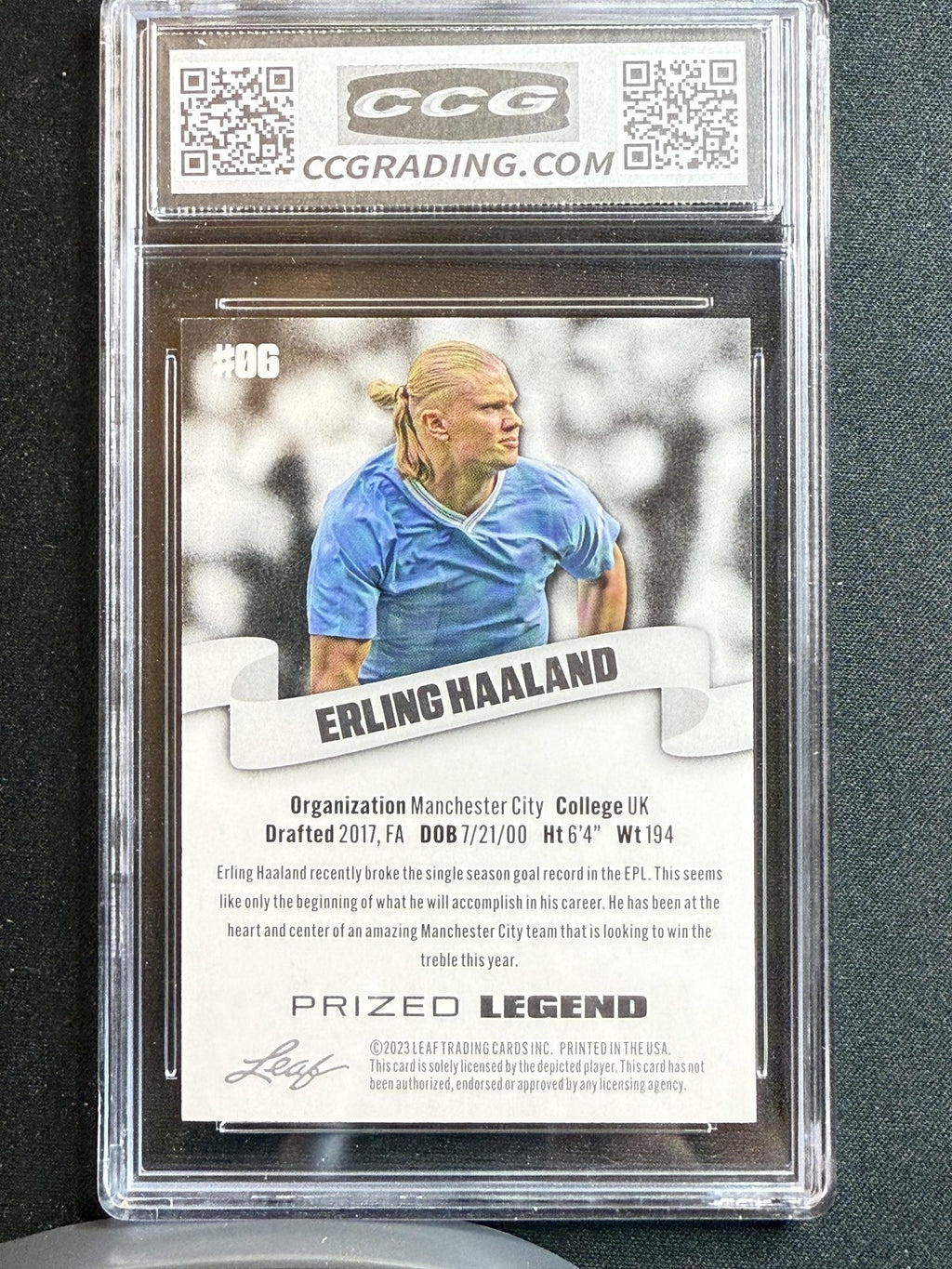 Erling Haaland 2023 Leaf Prized Legend CCG 10 RC