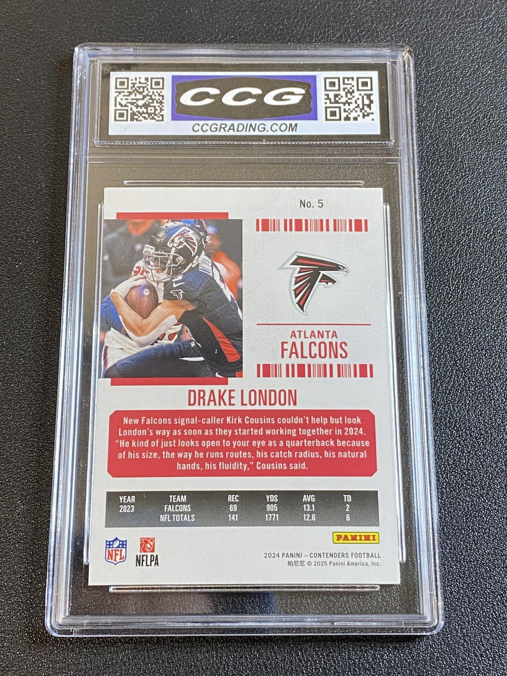 Drake London 2024 Panini Contenders Season Ticket CCG 10 Falcons