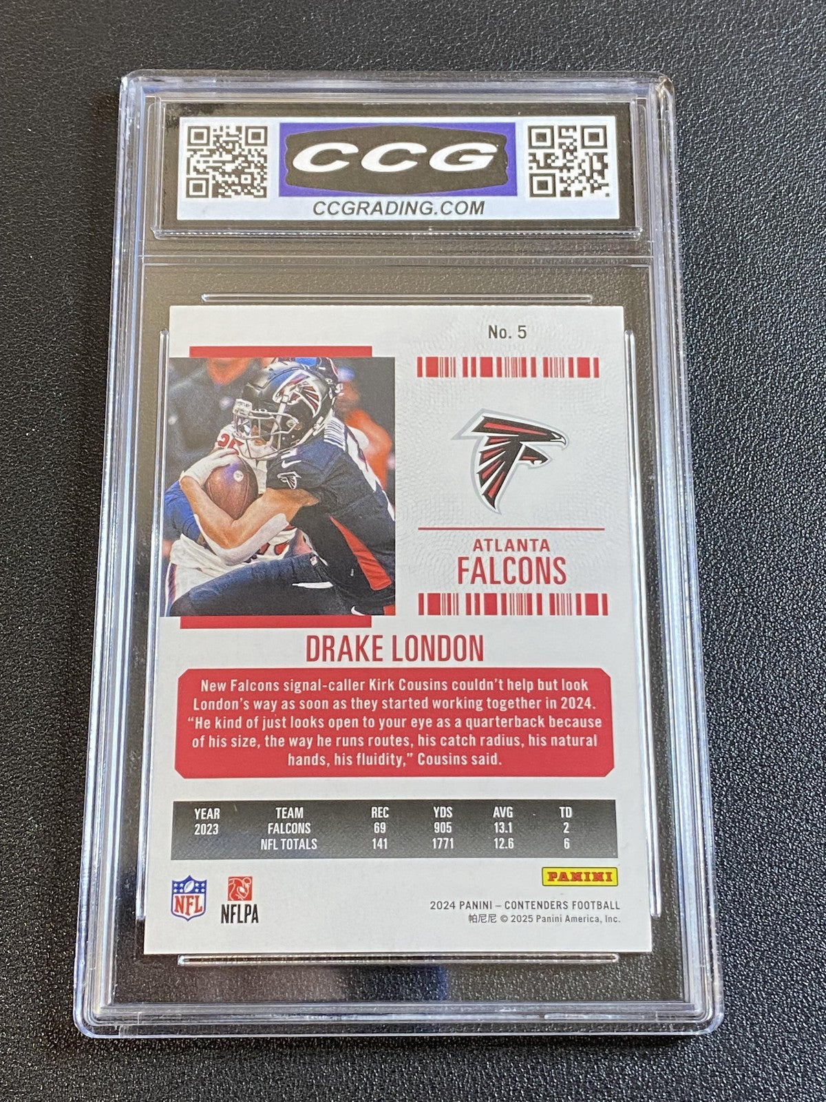 Drake London 2024 Panini Contenders Season Ticket CCG 10 Falcons