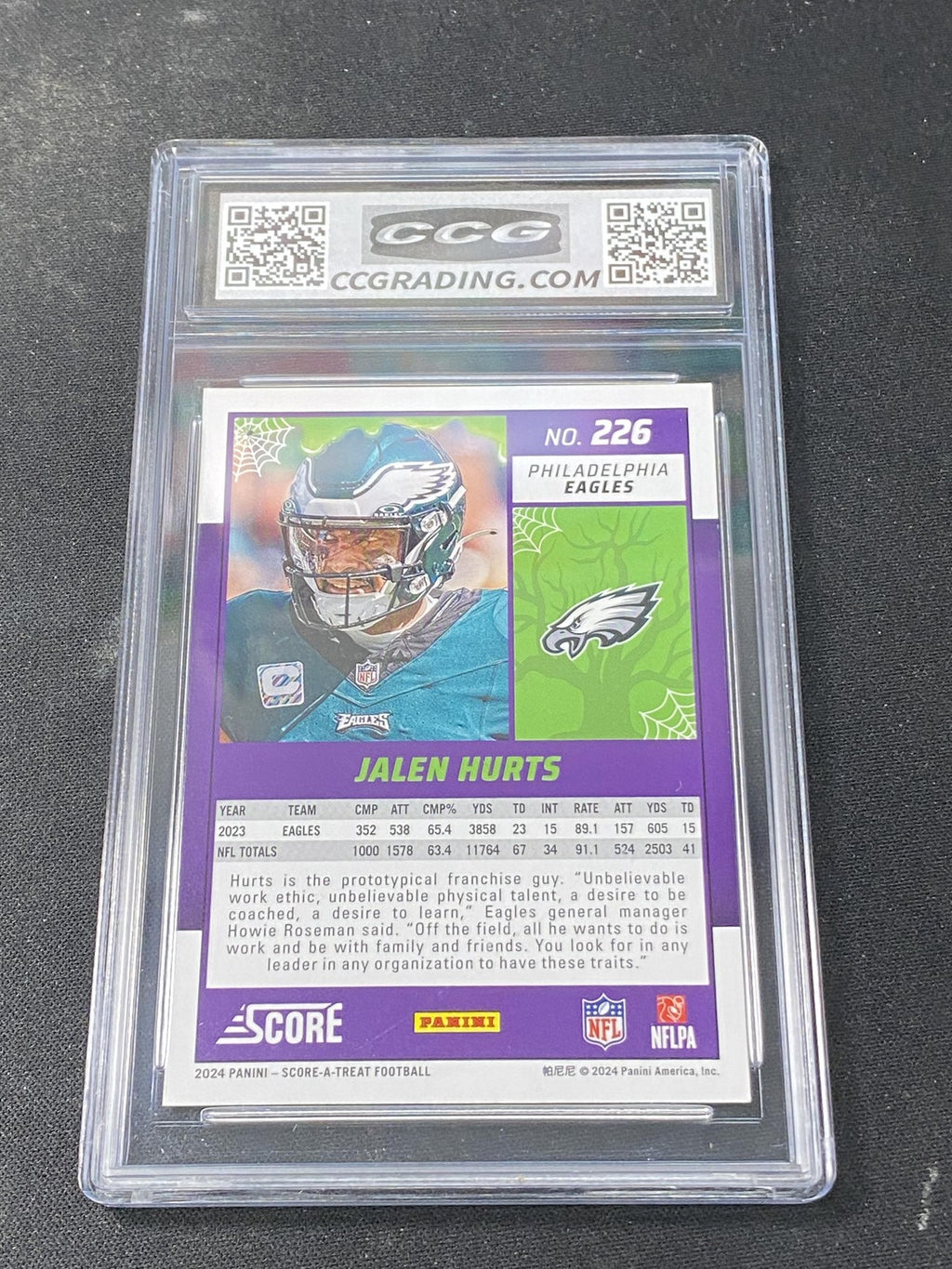 Jalen Hurts 2024 Panini Score-A-Treat Bats CCG 10 Rookie