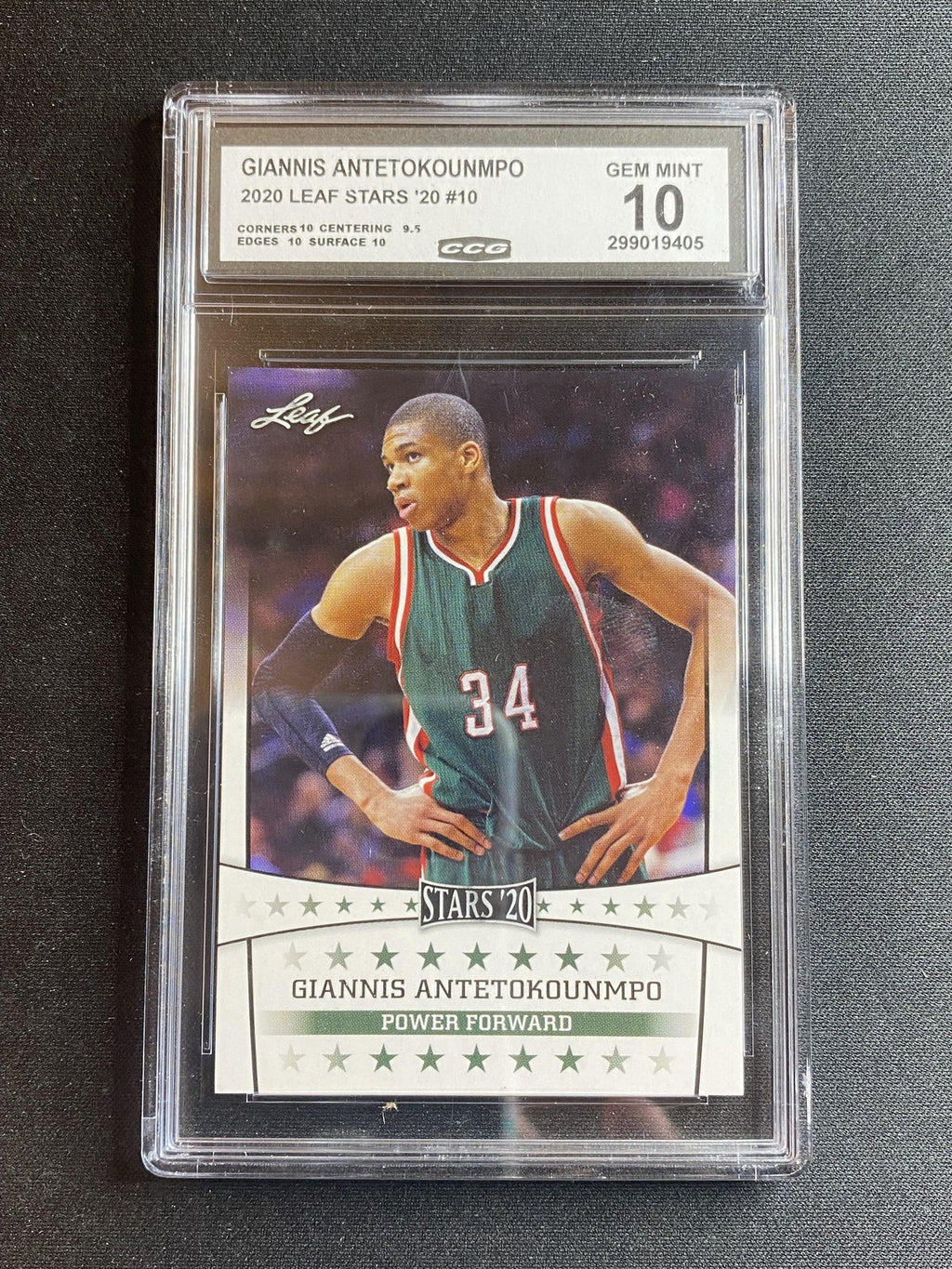 Giannis Antetokounmpo 2020 Leaf Stars 10 CCG 10 RC