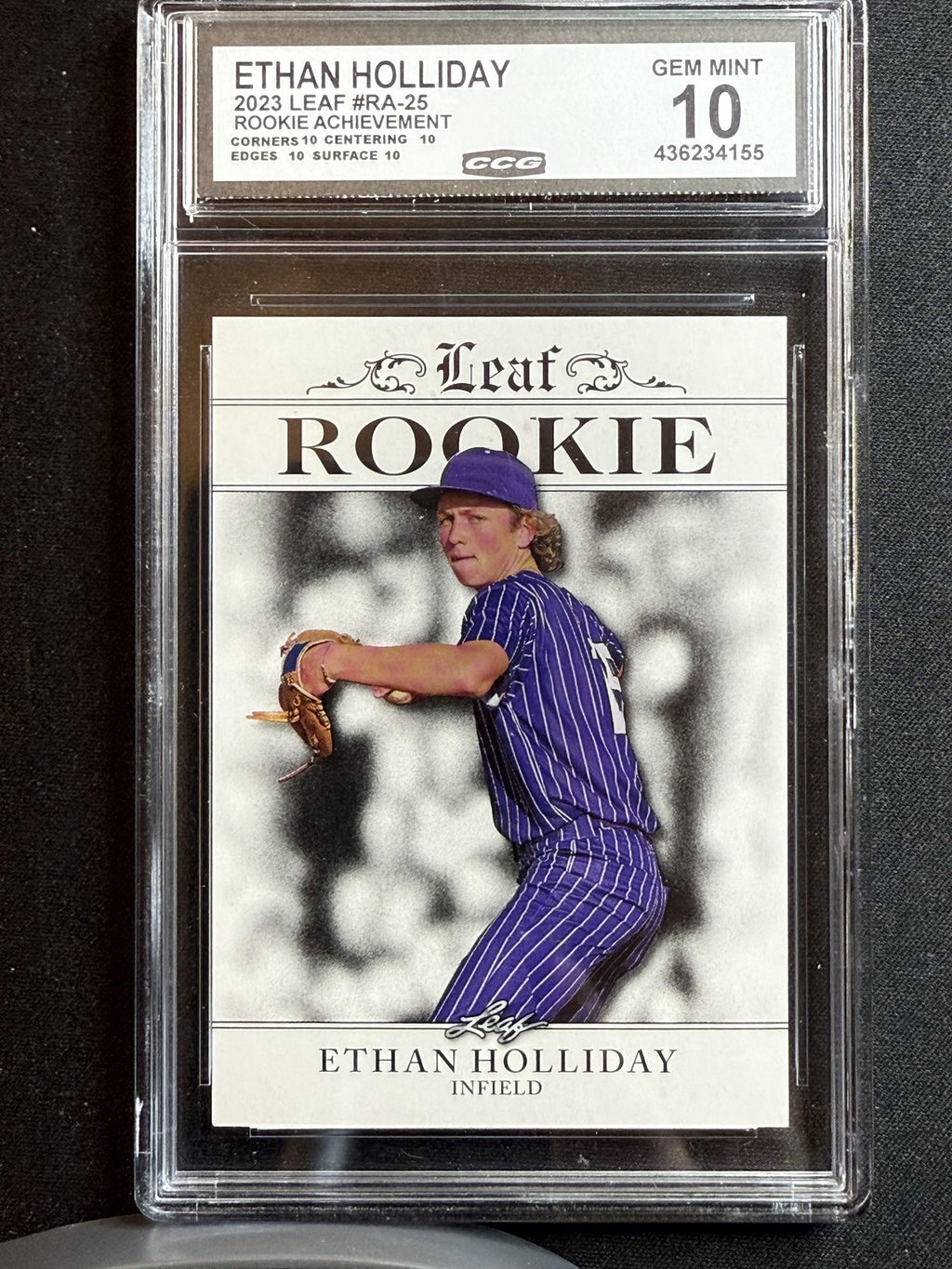 Ethan Holliday 2023 Leaf Rookie Achievements CCG 10 RC