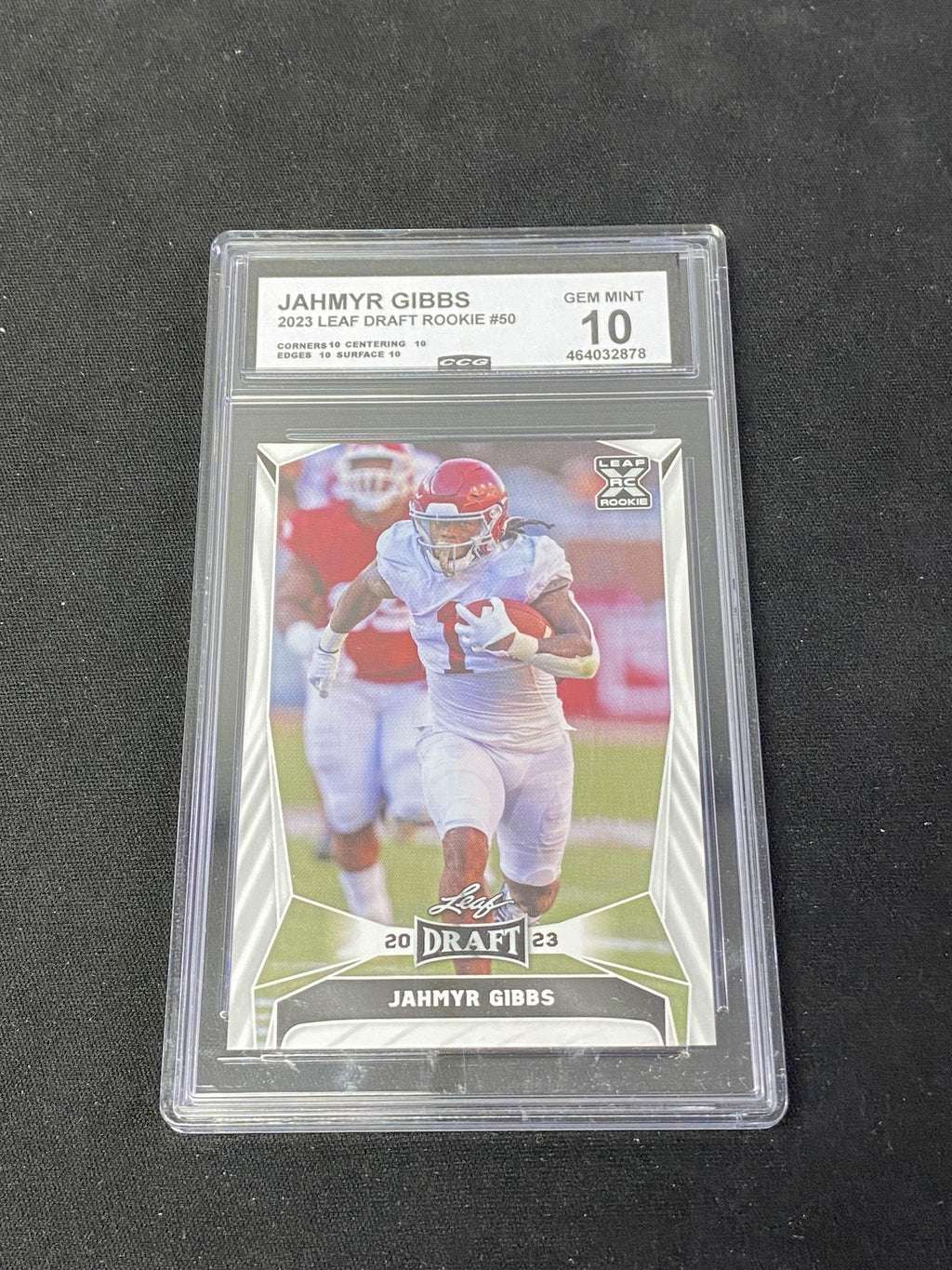 Jahmyr Gibbs 2023 Leaf Draft Rookie CCG 10 Lions Rookie
