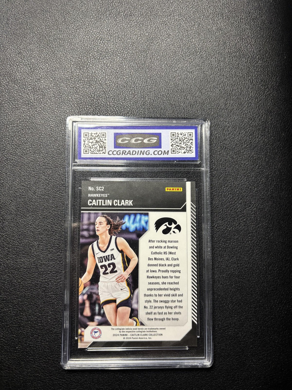 Caitlin Clark 2024 Panini Donruss Contenders School Colors CCG 10