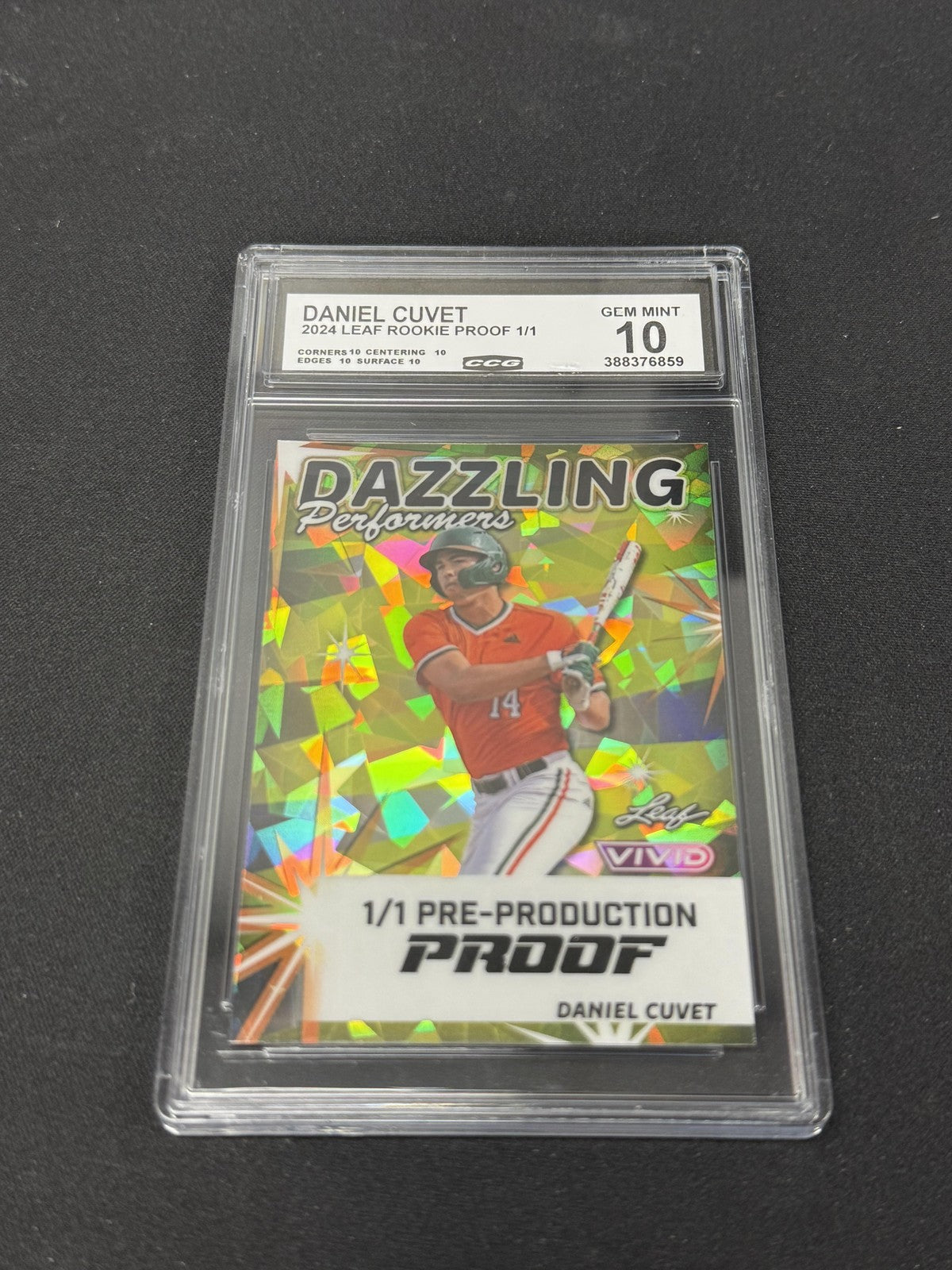 Daniel Cuvet 2024 Leaf Rookie 1/1 PROOFs CCG 10 Rookie