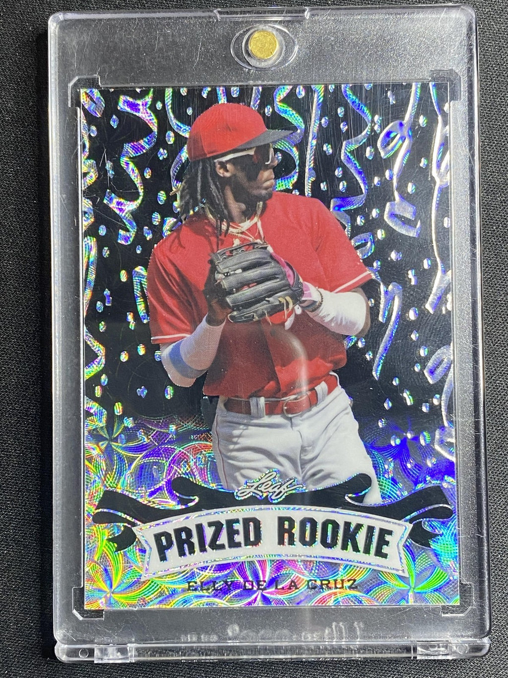 Elly De La Cruz 2023 Leaf Prized Metal Rookie PR26 Black /7 RC