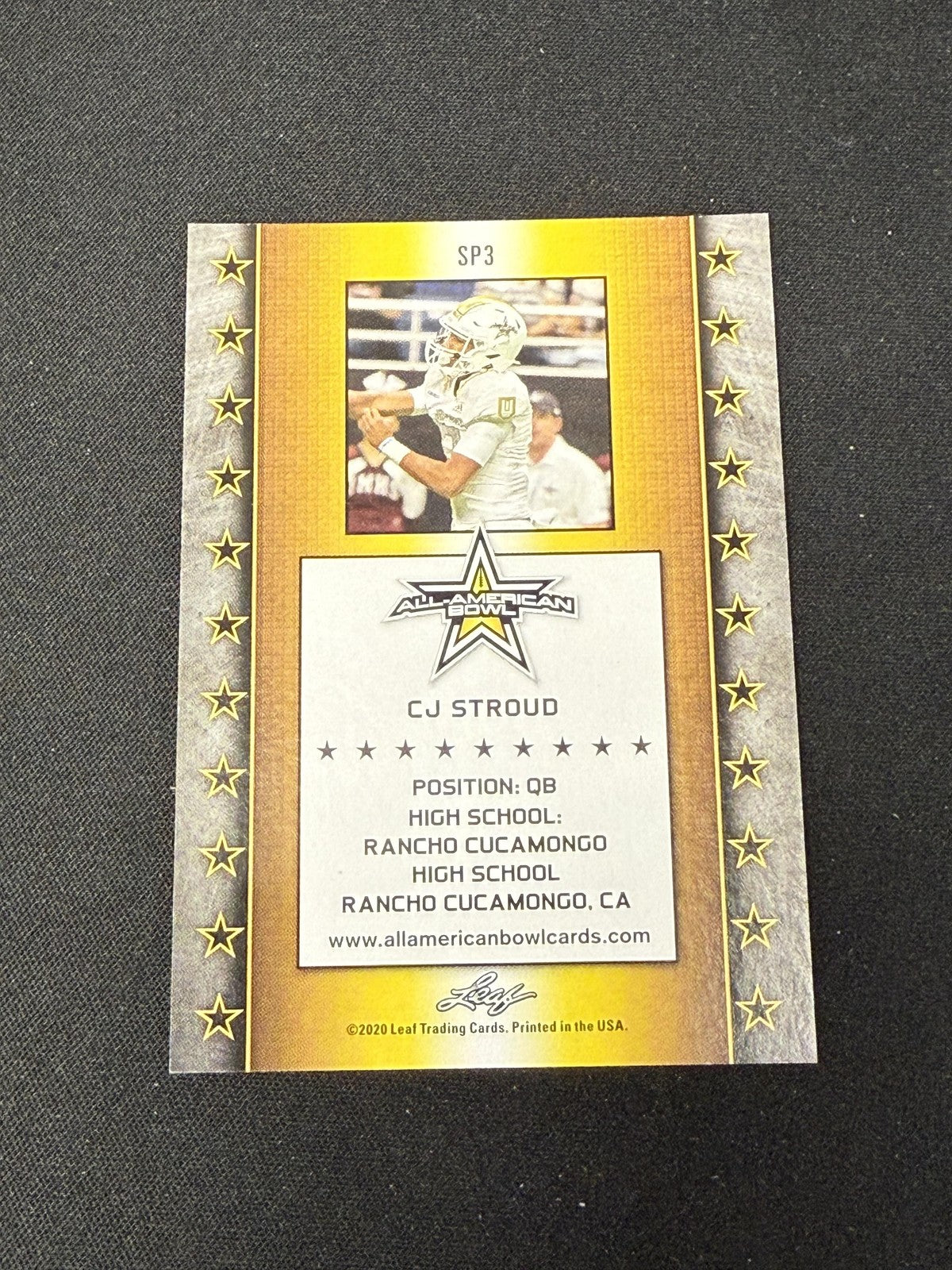 CJ Stroud 2020 Leaf All American /25 RC Texans