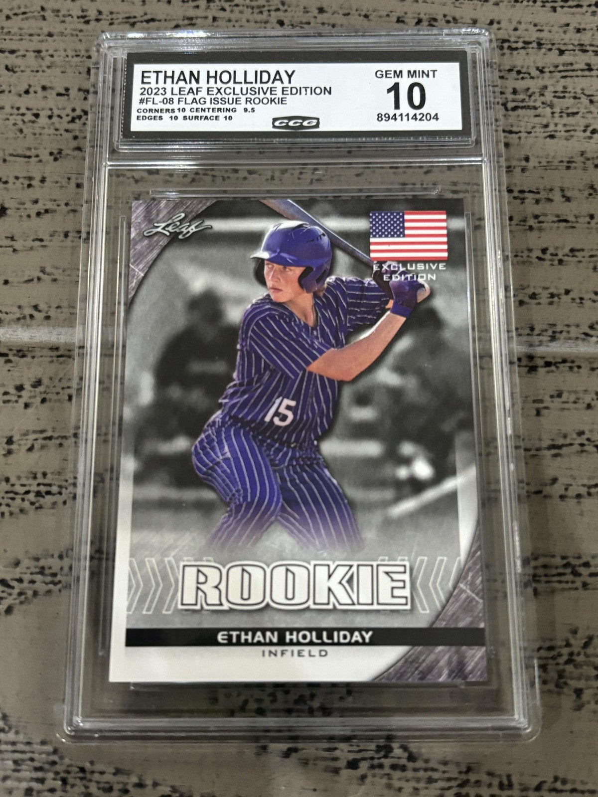 Ethan Holliday 2023 Leaf Flag CCG 10 RC