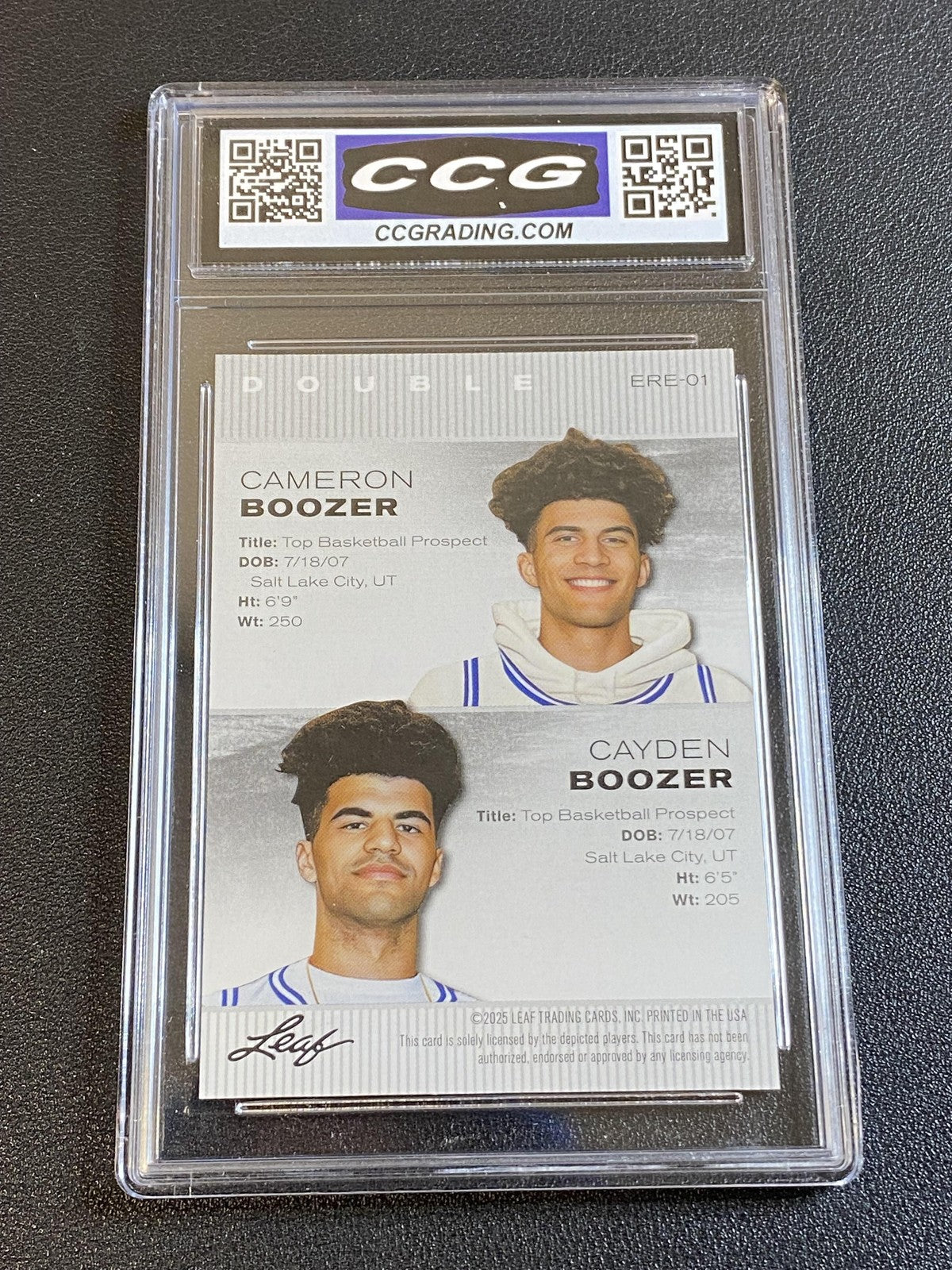 Cameron Boozer Cayden Boozer 2024 Leaf Rookie Dual CCG 10 Duke