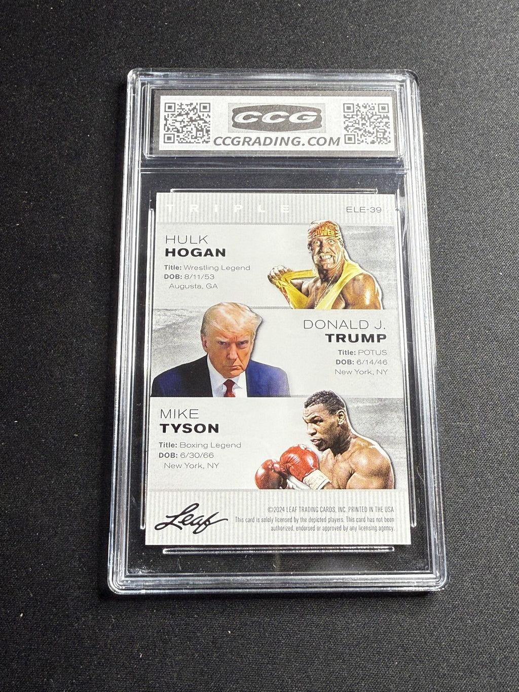 Hogan / Trump / Tyson 2024 Leaf Legend Trio CCG 10